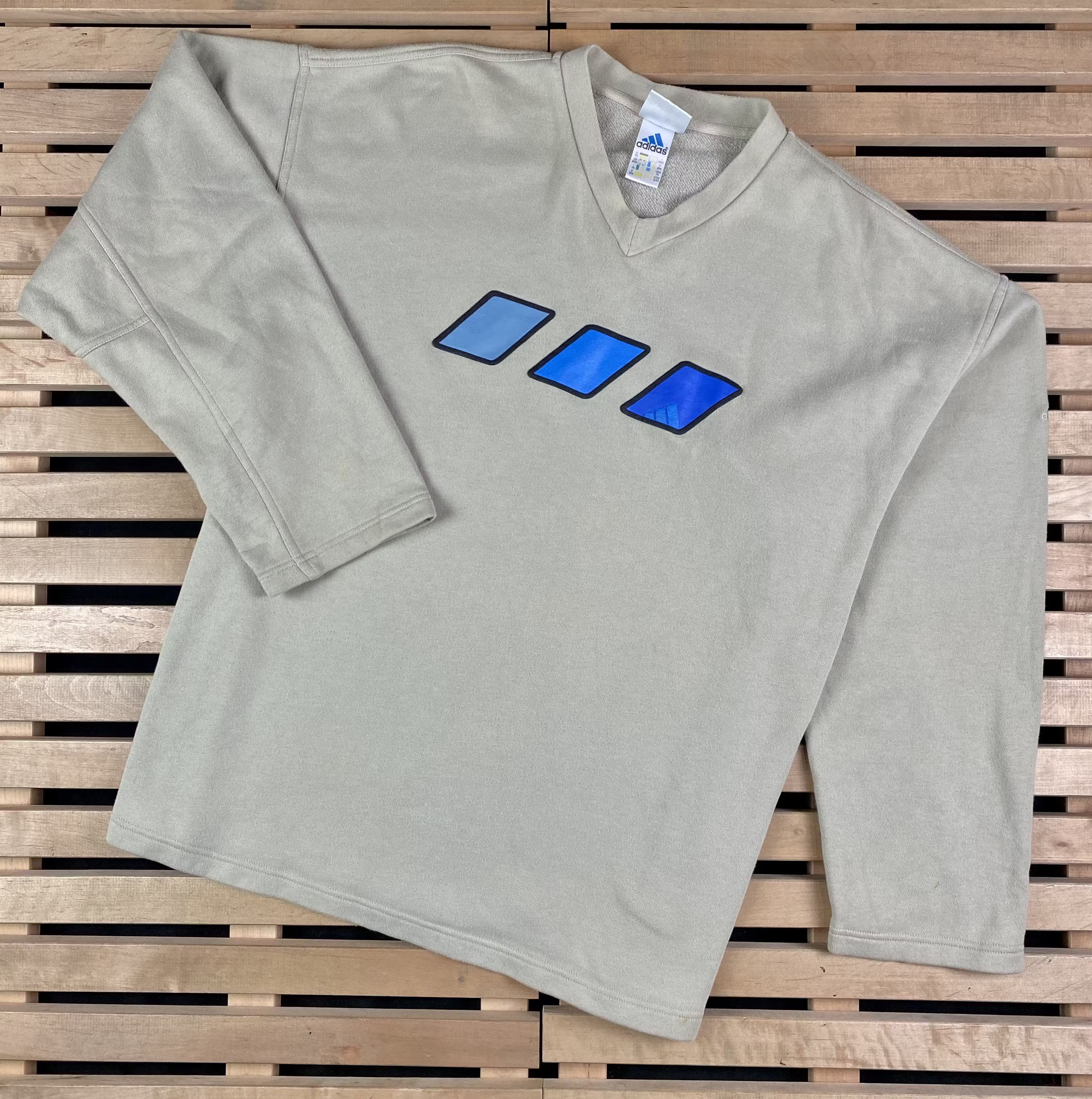 Adidas × Vintage Mens Sweatshirt Adidas Vintage Size XL V Neck Size US XL / EU 56 / 4 - 1 Thumbnail