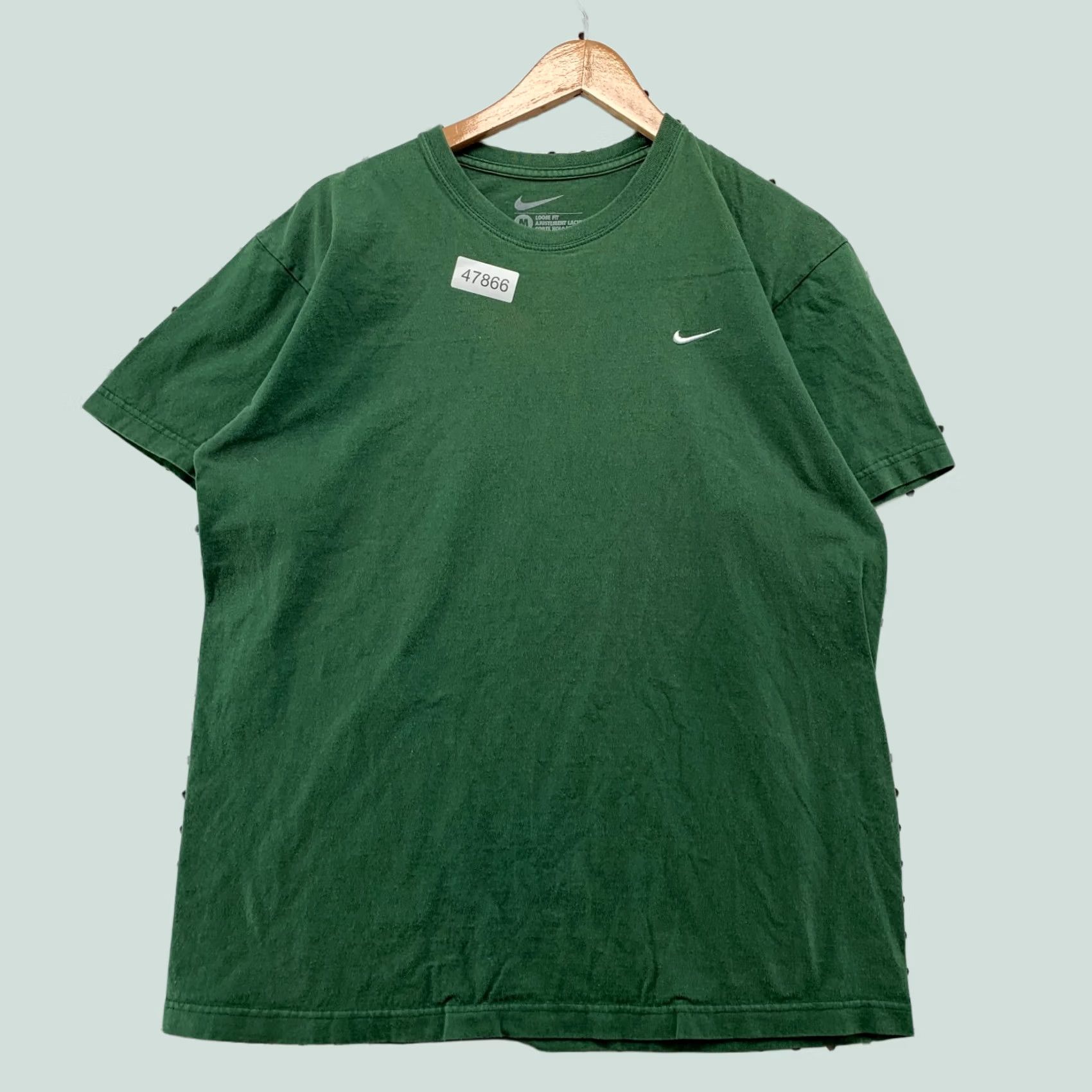 Nike Nike Essential T Shirt Mens M Green Short Sleeve Crew Neck Cotton Loose Fit Shirt Size US M / EU 48-50 / 2 - 1 Thumbnail