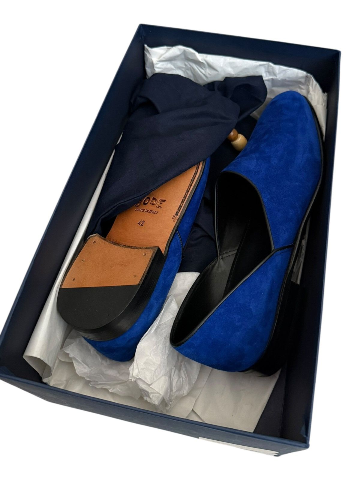 Bode Luxor Blue Suede Slip On Ballet Flat Heel Shoe Size US 9 / EU 42 - 6 Thumbnail