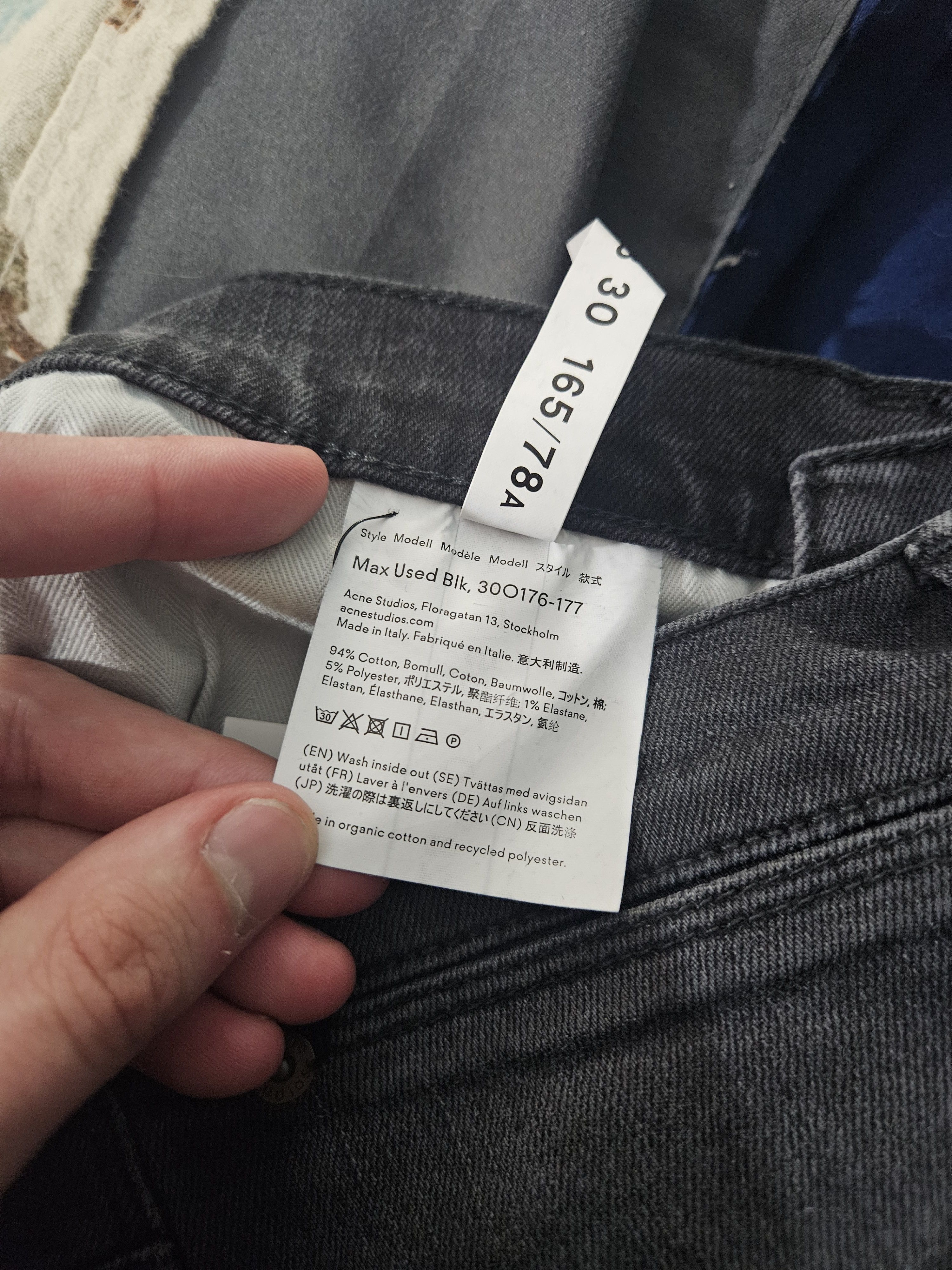 Acne Studios Blå Konst Max Used Blk Back Patch Denim Jeans Size US 28 / EU 44 - 11 Thumbnail