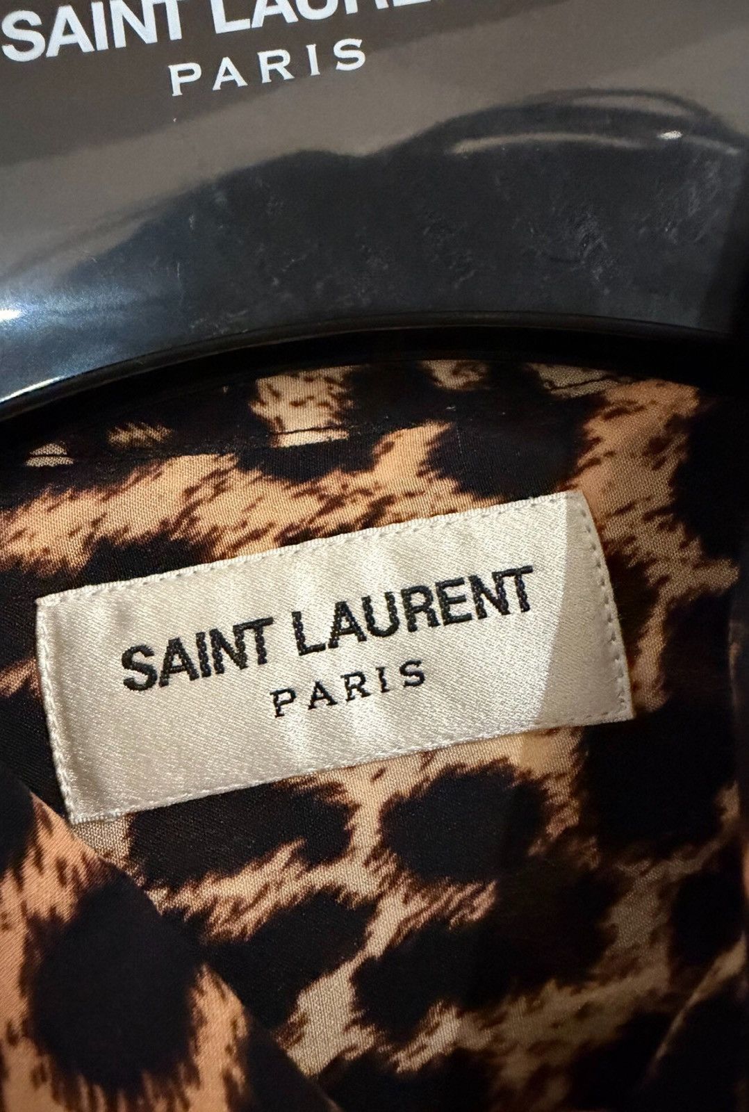 Saint Laurent Paris Saint Laurent SLP 20FW Leopard Print Silk Shirt Size 40 Size US L / EU 52-54 / 3 - 3 Thumbnail