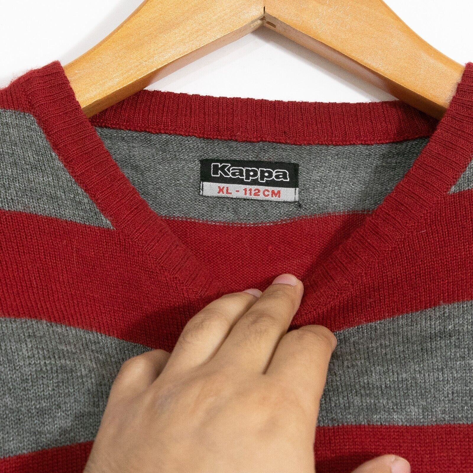 Kappa × Vintage Kappa Wool Blend Striped Sweater XL - Lightweight Distressed Size US XL / EU 56 / 4 - 6 Thumbnail
