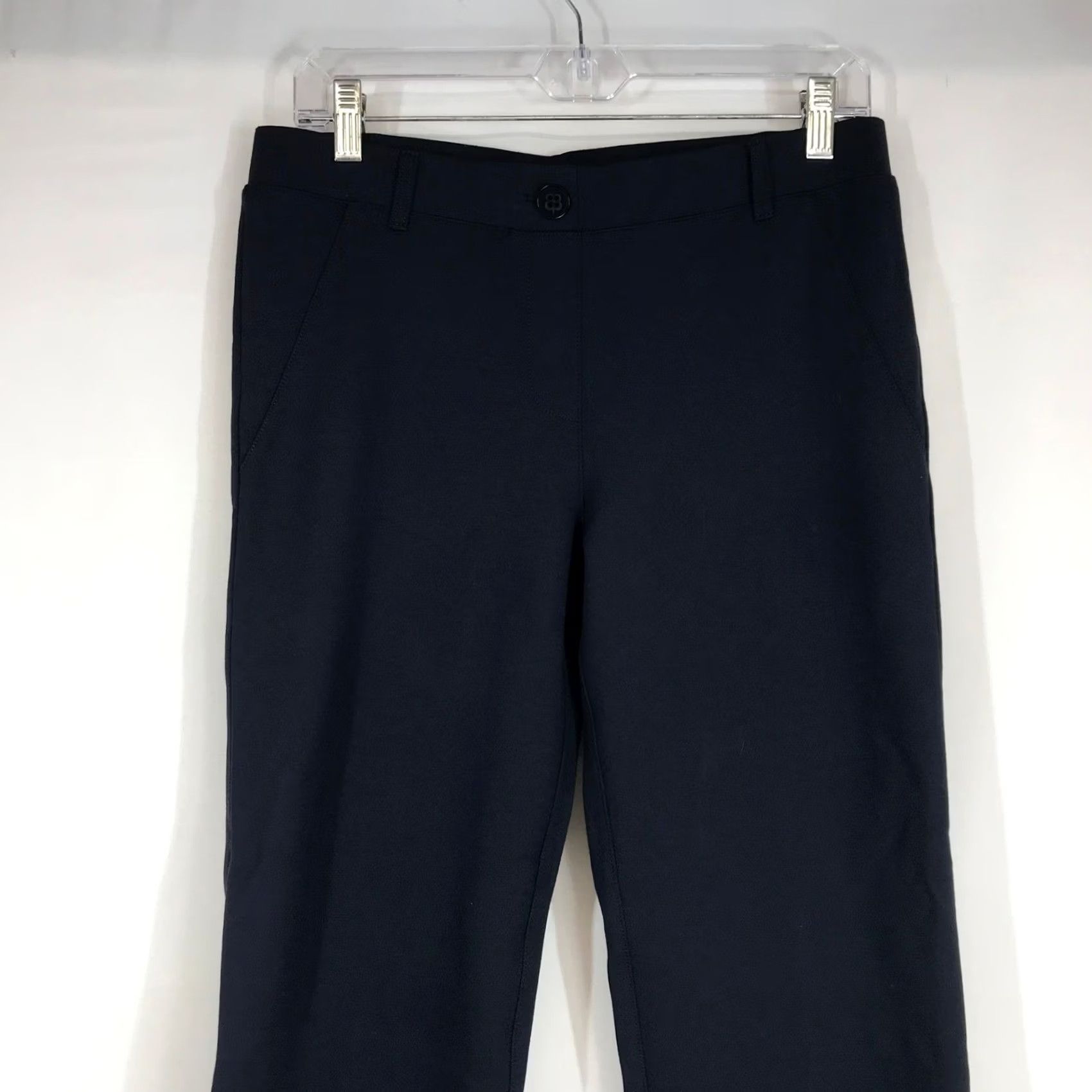 Vintage VINTAGE Betabrand Dress Pant Yoga Pants Womens M Navy Blue Straight Leg W0076-DNV Size 32" / US 10 / IT 46 - 2 Thumbnail