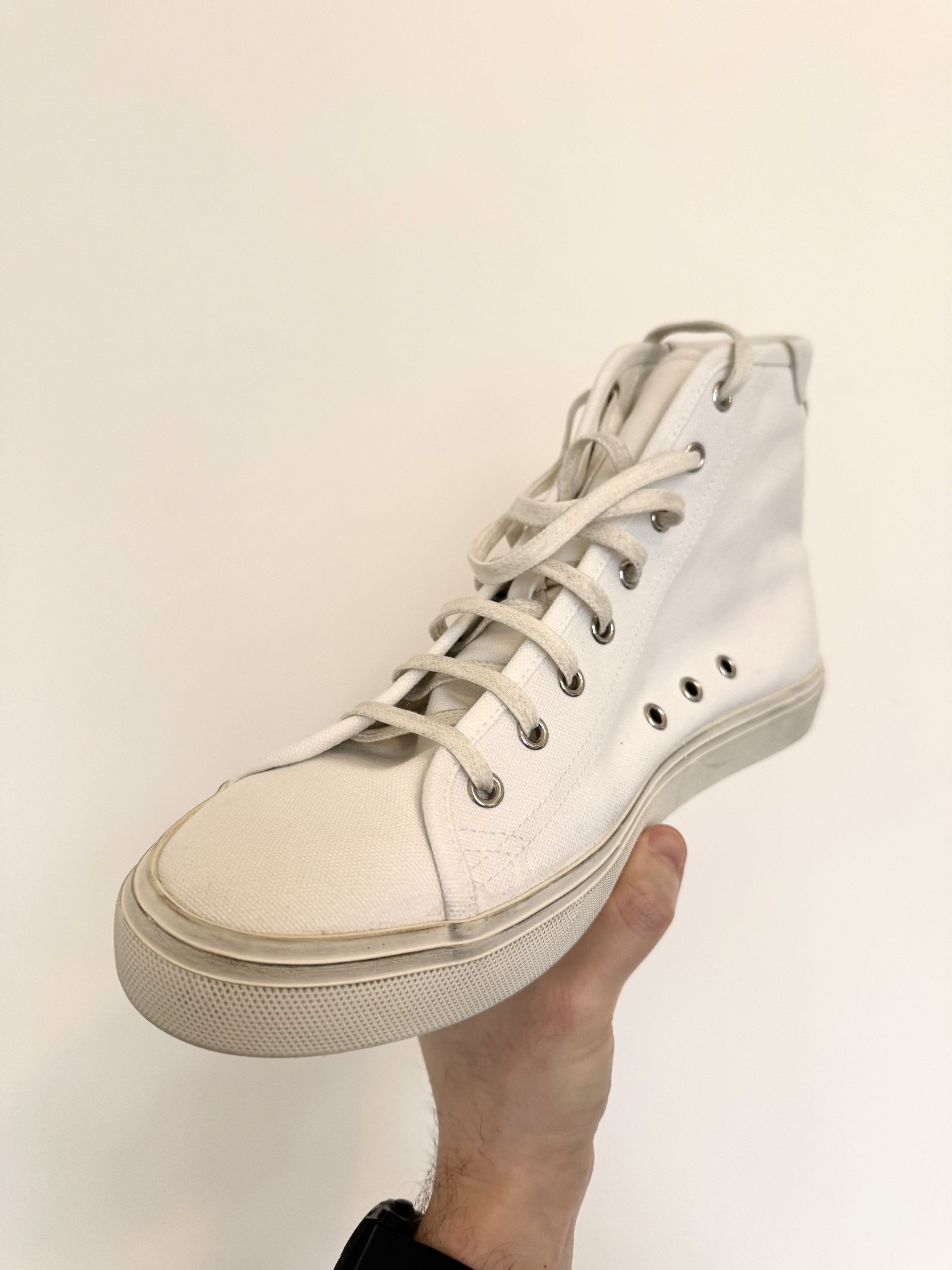 Saint Laurent Paris Saint Laurent Mid-Top Malibu Sneakers in Smooth Leather Size US 12 / EU 45 - 4 Thumbnail