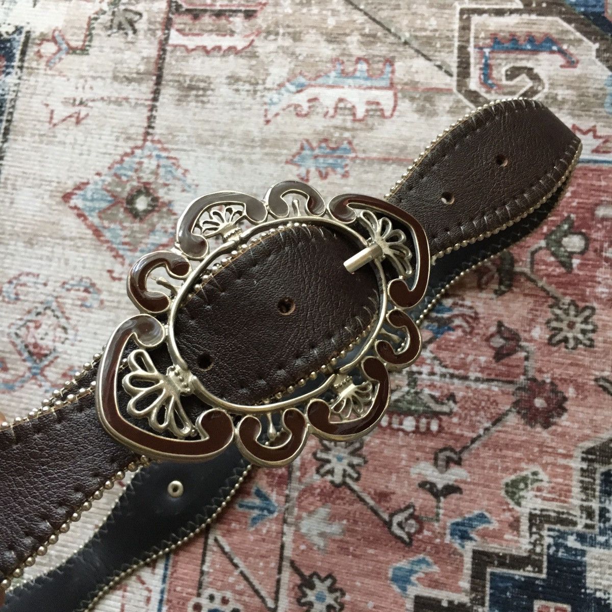 If Six Was Nine × Japanese Brand × Le Grande Bleu (L.G.B.) Brown Studded wave belt Size ONE SIZE - 4 Thumbnail