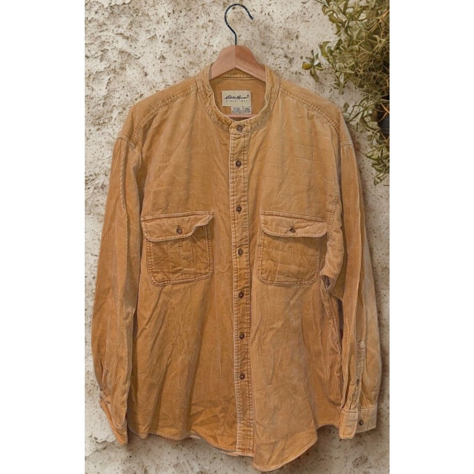 Eddie Bauer Eddie Bauer Vintage 90s Band Collar Corduroy Shirt Mens XL Size US L / EU 52-54 / 3 - 1 Thumbnail