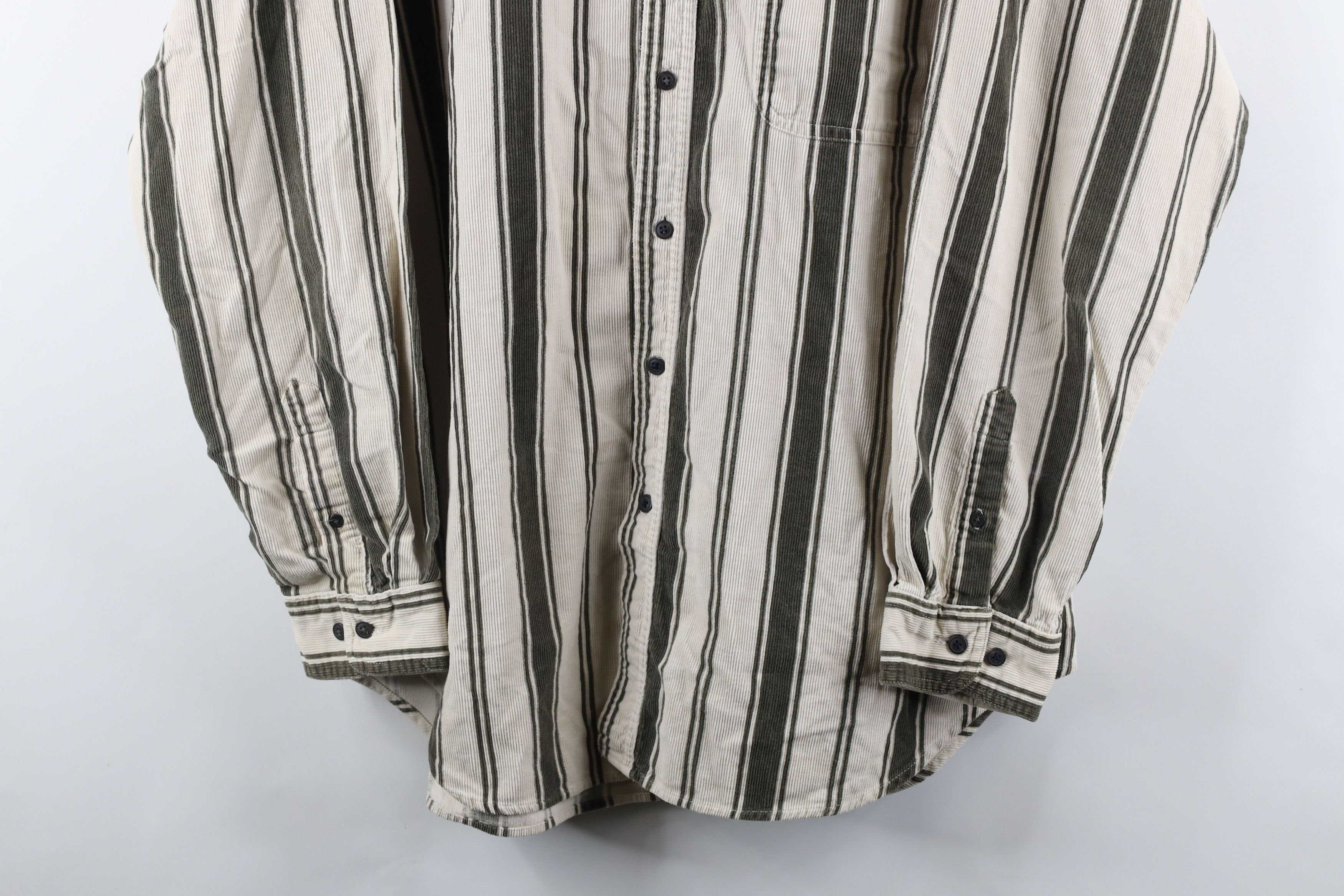 Vintage Vintage 90s Streetwear Striped Corduroy Button Down Shirt Size US L / EU 52-54 / 3 - 3 Thumbnail