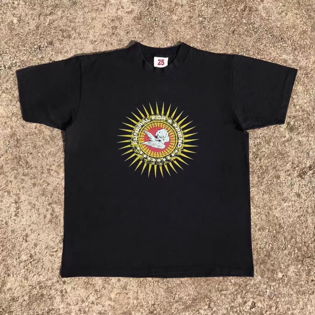 Japanese Brand × Vintage Black street washed retro angel print t-shirt Size US M / EU 48-50 / 2 - 1 Thumbnail