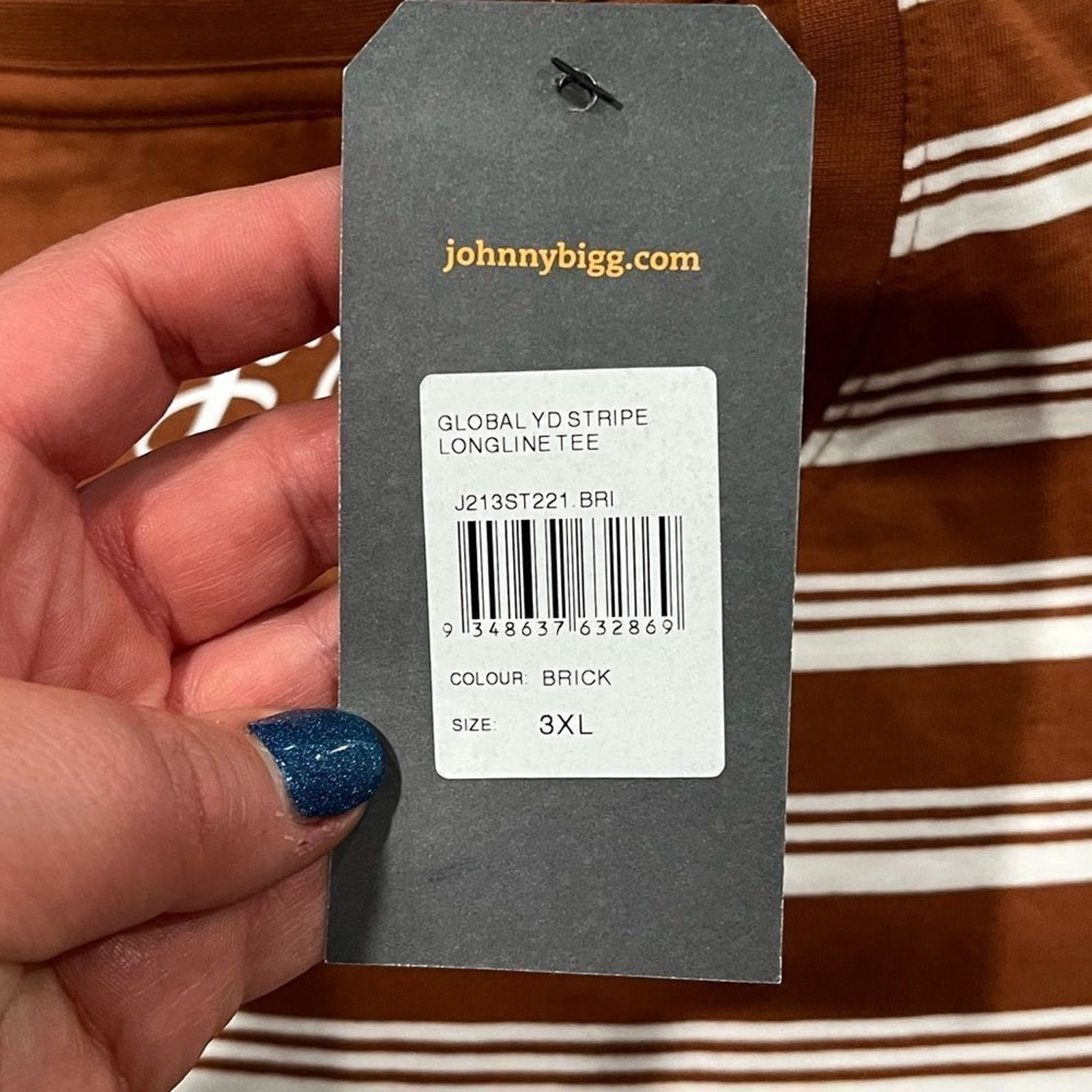 Vintage NWT Johnny Bigg Global YD Stripe Longline Tee Brick Size 3X Size US XXL / EU 58 / 5 - 5 Thumbnail