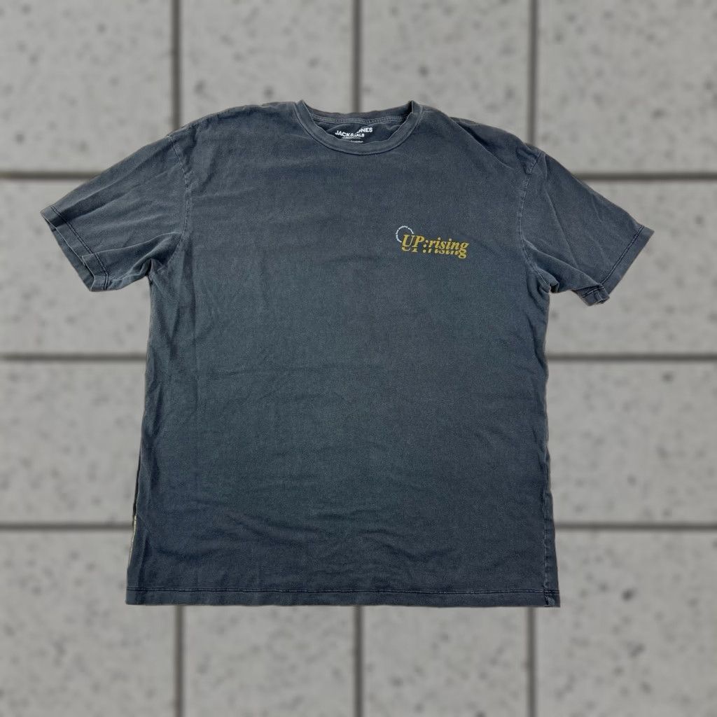 Jack & Jones JACK & JONES T-Shirt Gray XL Short Sleeve Regular Graphic Print Men Love Uprising No Love Lost Vintage? Size US XL / EU 56 / 4 - 1 Thumbnail