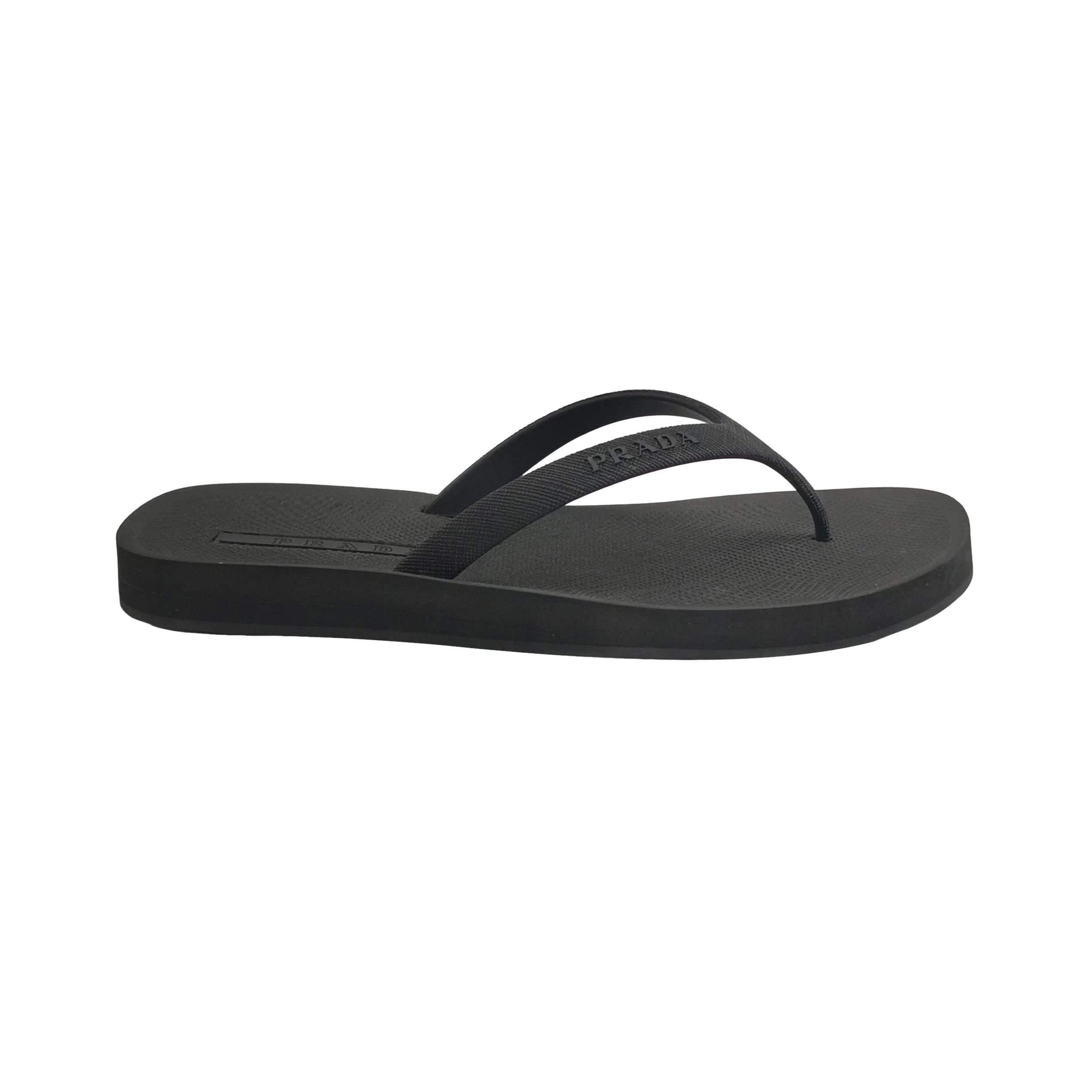 Prada Prada Logo Embossed Flip Flops Size 40.5 Size US 7 / EU 40 - 1 Thumbnail