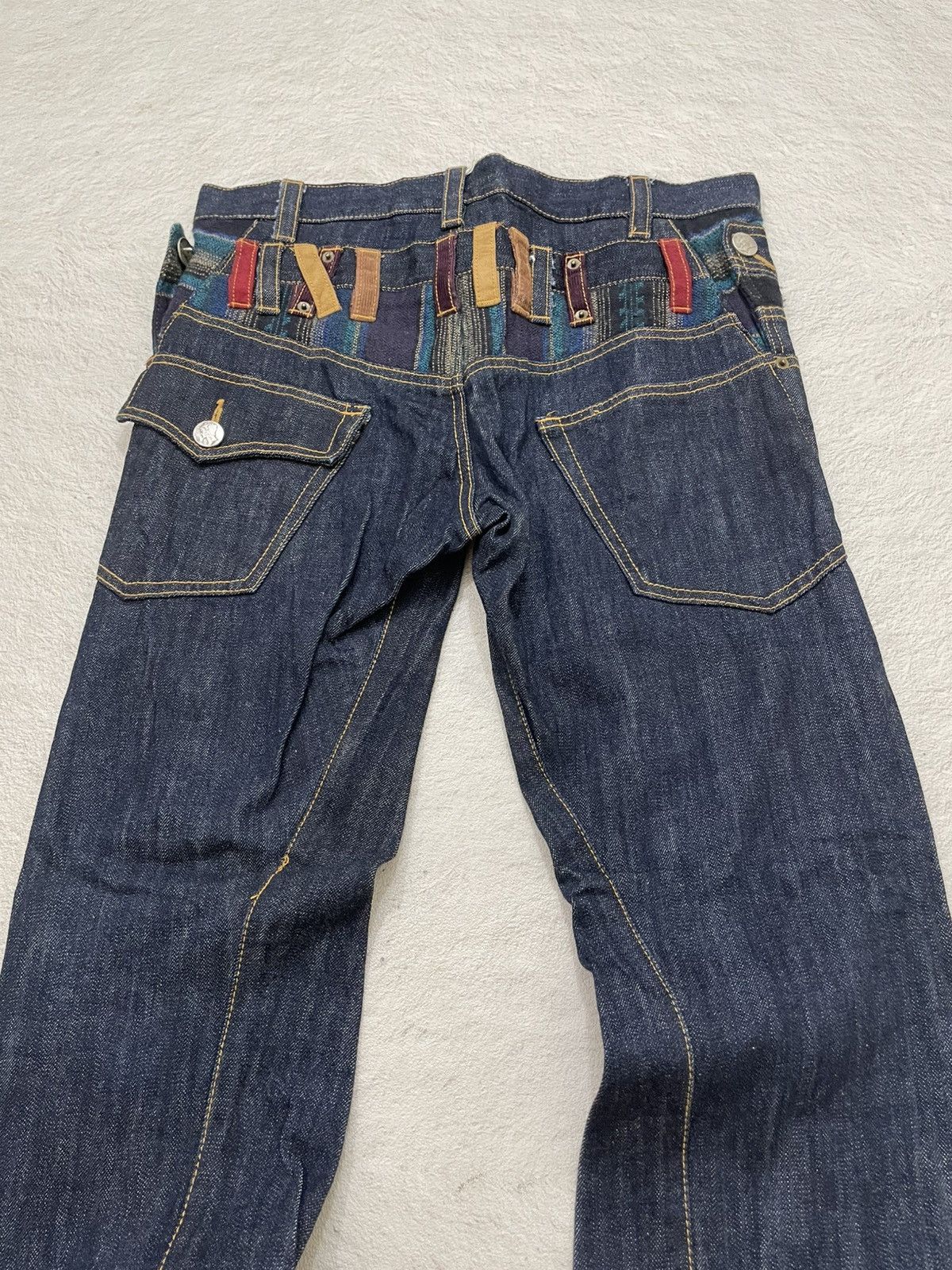 Japanese Brand 00s Double Waist BRTH Raw Denim Y2K Japan Style Size US 34 / EU 50 - 6 Thumbnail