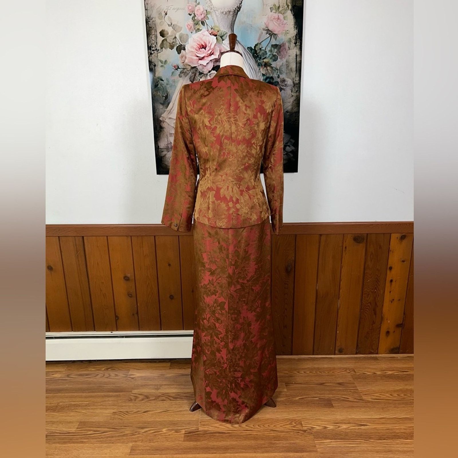 Other Vintage Kay Unger Silk Floral Mother of the Bride Gown! Size M / US 6-8 / IT 42-44 - 6 Thumbnail