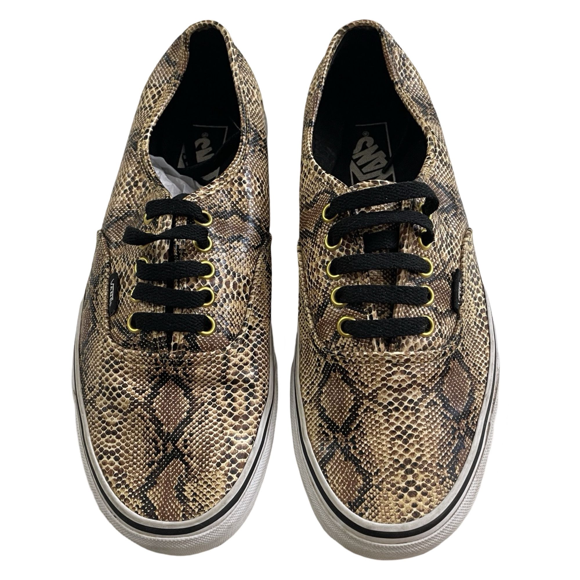 Vans Mens Size Brown Snake Print Tie Front Sneakers