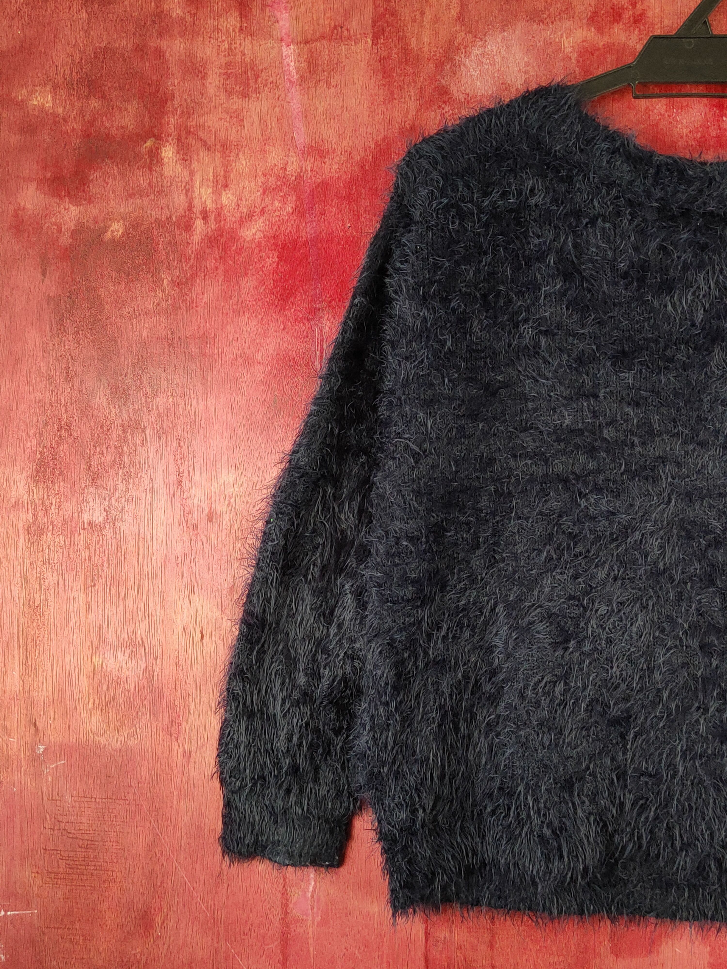Homespun Knitwear E Hypen World Gallery Navy Fur Mohair Knitwear #S2029 Size S / US 4 / IT 40 - 8 Thumbnail