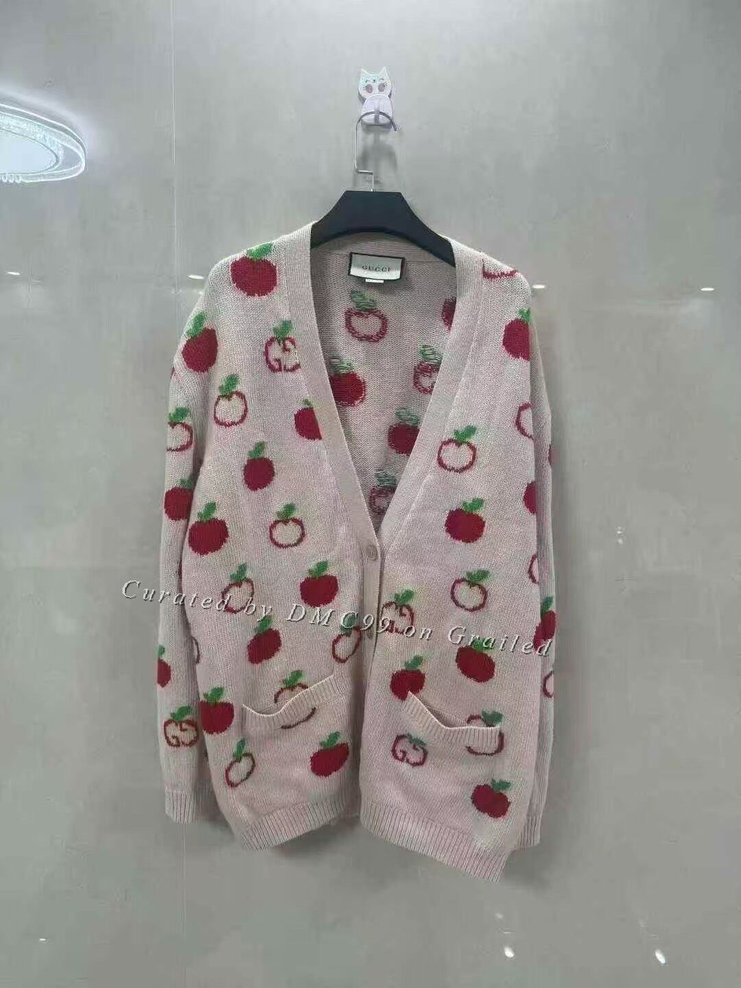 Gucci Gucci Wool Apple Double G Cardigan Size L / US 10 / IT 46 - 1 Thumbnail
