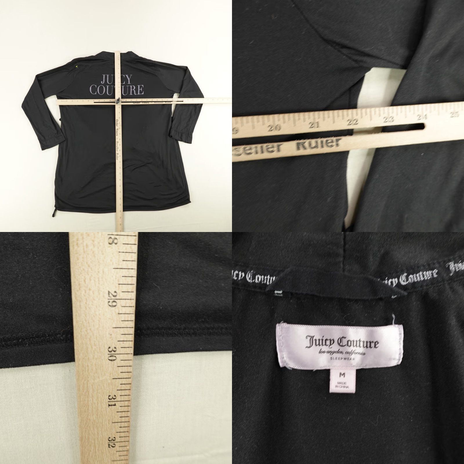 Juicy Couture Juicy Couture Cardigan Sweater Womens Medium Black Open Tie Front Wrap Knit Y2K Pocketed Lightweight Breathable Casual Size M / US 6-8 / IT 42-44 - 8 Thumbnail