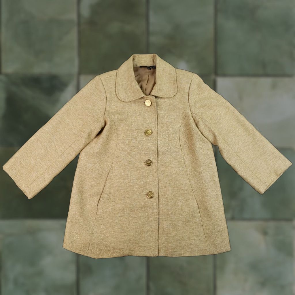 PONY Painted Pony Blazer Womens Extra Small Gold Single Breasted Shoulder Pads Size XS / US 0-2 / IT 36-38 - 1 Thumbnail