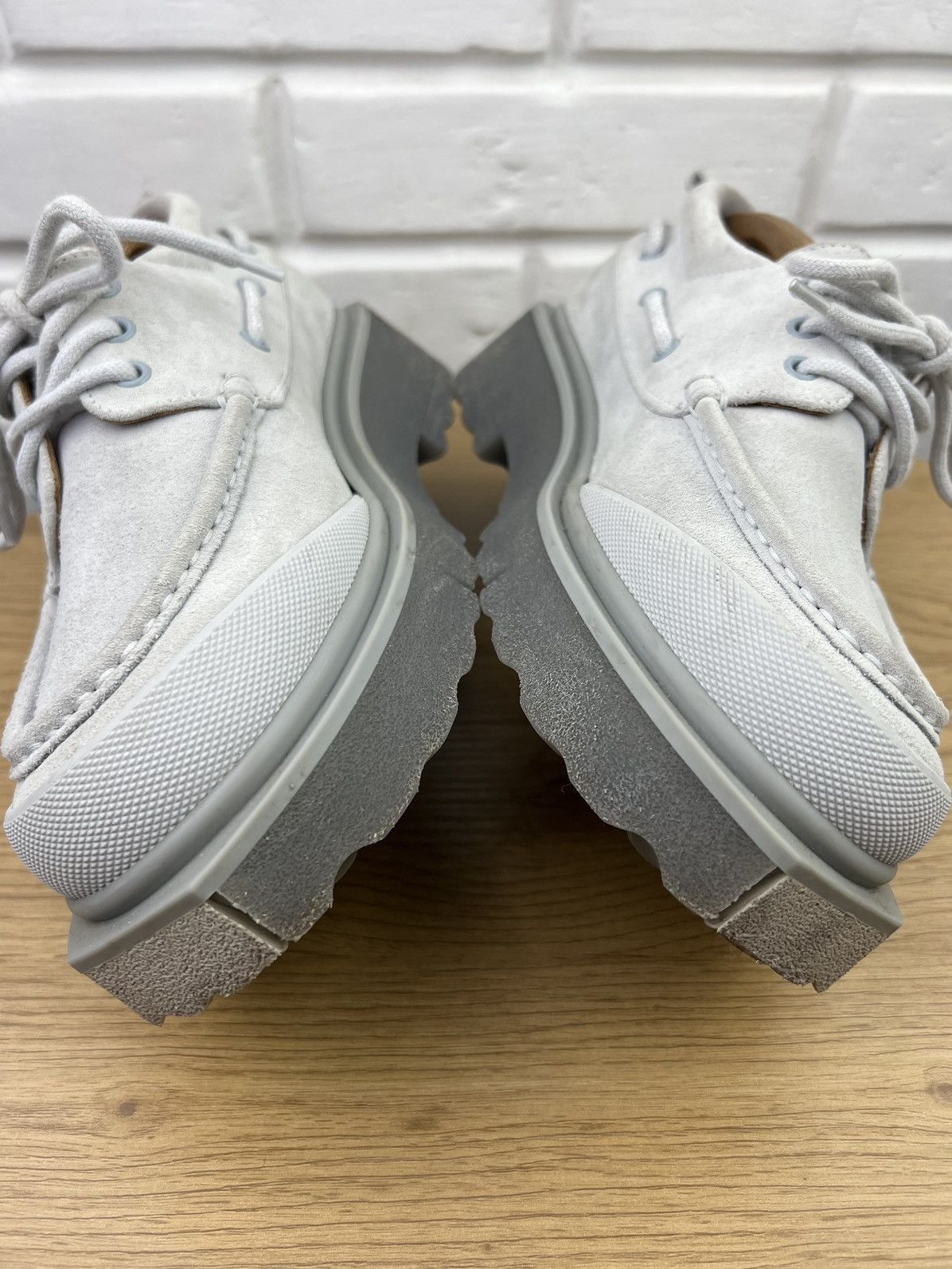 Off-White OFF-WHITE Derby Suede Boat Shoes SPONGE Rubber Sole Gray Size US 8 / EU 41 - 7 Thumbnail