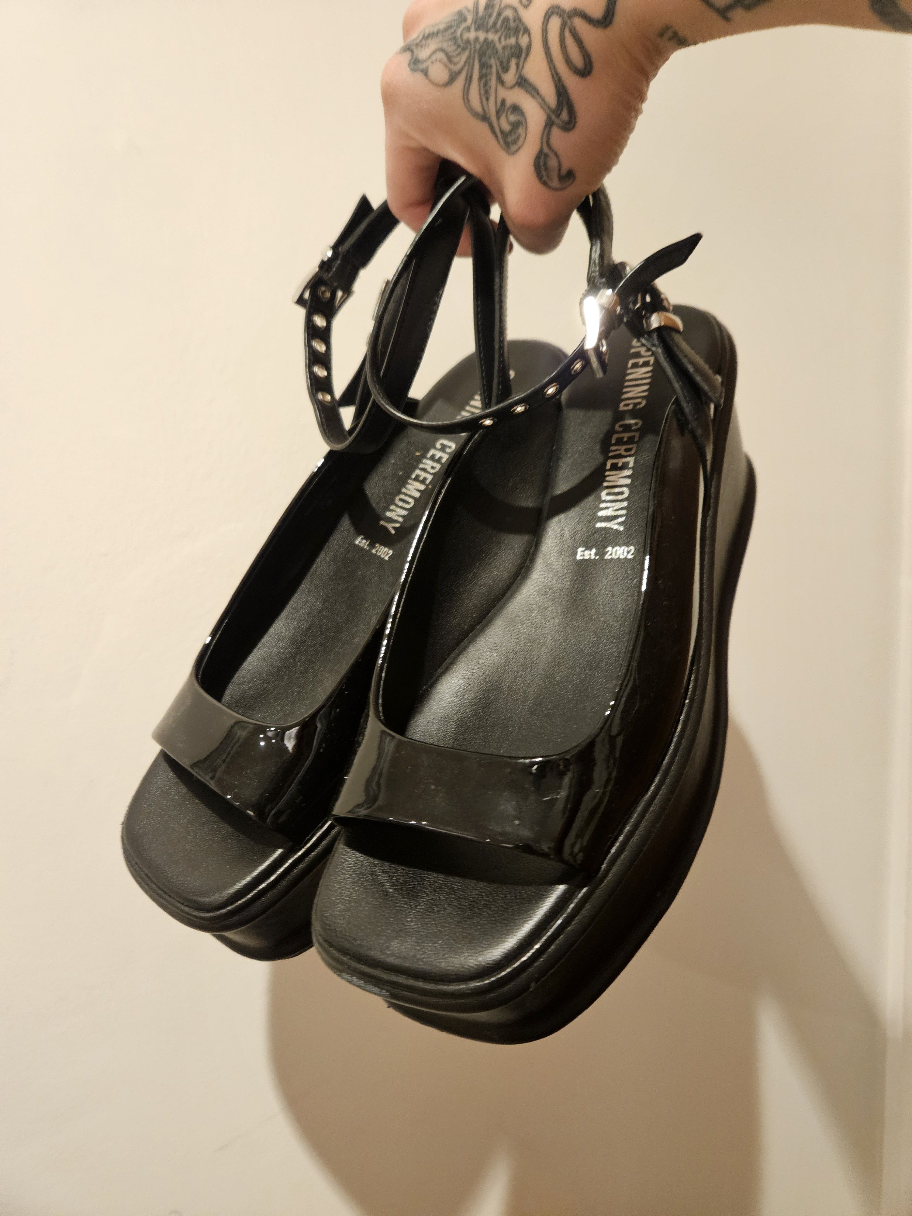 Opening Ceremony Patent Leather Opening Ceremony Platform Sandal Size US 8 / IT 38 - 2 Thumbnail