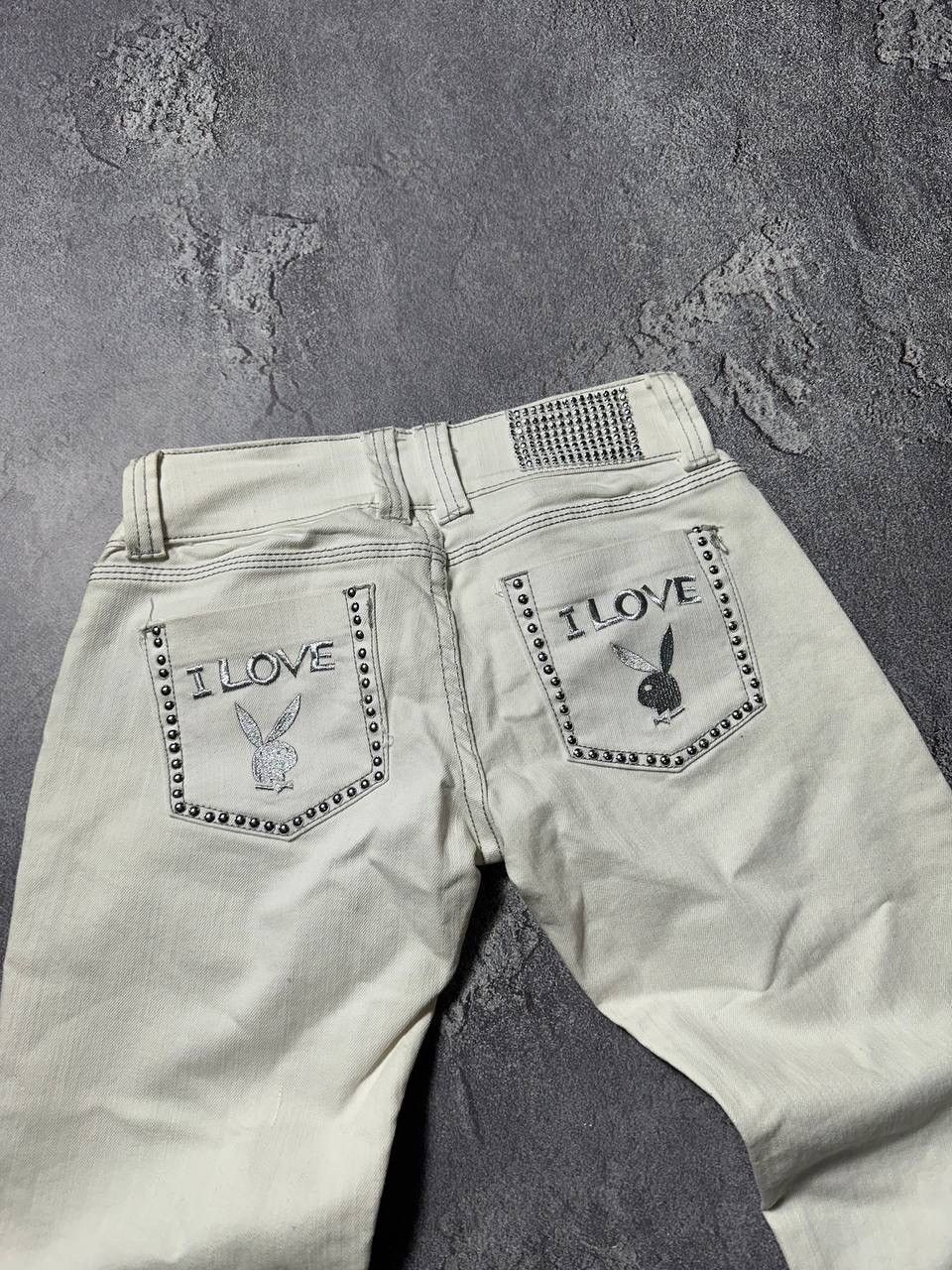 If Six Was Nine × Le Grande Bleu (L.G.B.) × Playboy 💥CRAZY SKINNY PLAYBOY PANTS WHITE Size 28" / US 6 / IT 42 - 4 Thumbnail