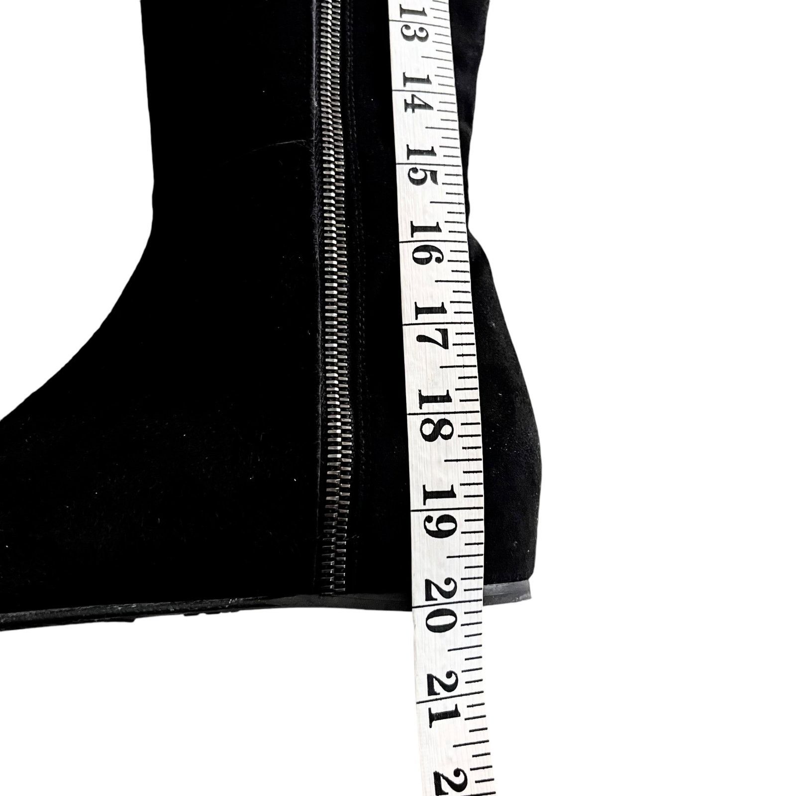 Stuart Weitzman Stuart Weitzman Black Suede Hidden Wedge Knee Tall Boots Size US 5.5 / IT 35.5 - 12 Thumbnail