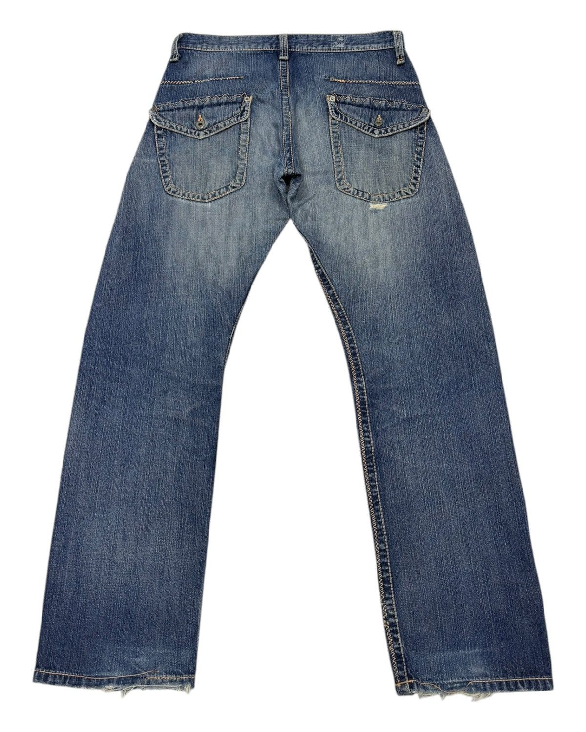 Japanese Brand × Yasuyuki Ishii × Yoshiyuki Konishi BAGGY JEANS KOBI ITAKURA STITCHING DENIM DISTRESS JEANS Size US 32 / EU 48 - 2 Thumbnail