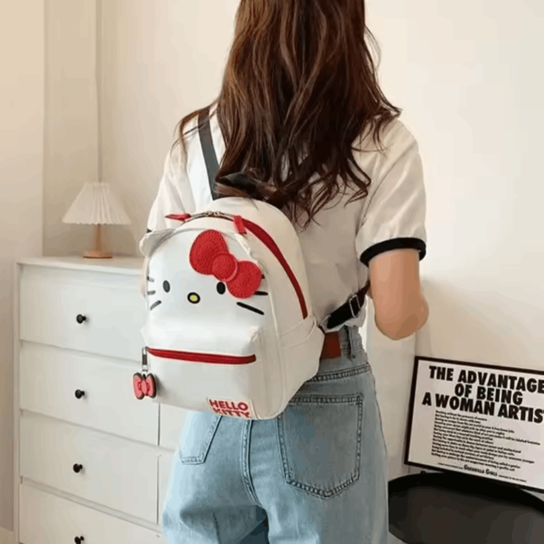 Japanese Brand Hello Kitty Backpack, White, Adjustable Straps, New Size ONE SIZE - 14 Thumbnail