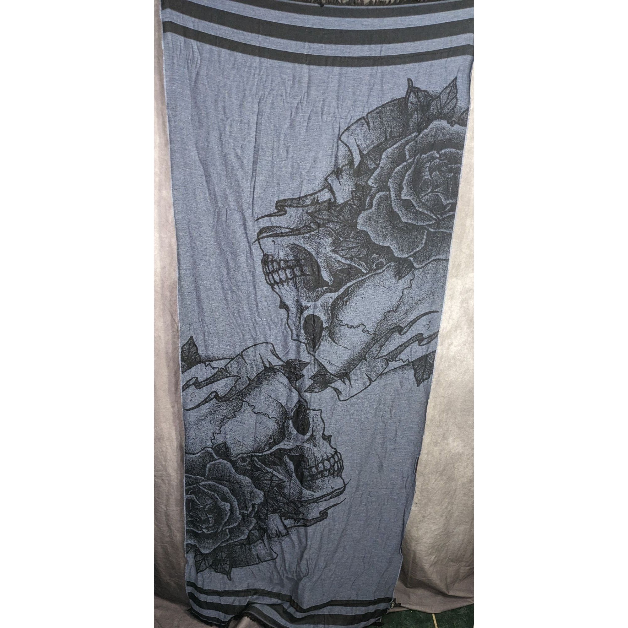 Other Milana Gothic Skull & Rose Scarf Made in Italy Size ONE SIZE - 8 Thumbnail