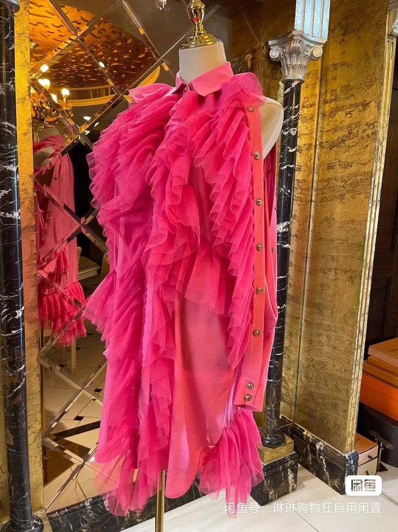 Versace Versace Barbie pink three-dimensional lotus leaf dress Size M / US 6-8 / IT 42-44 - 6 Thumbnail