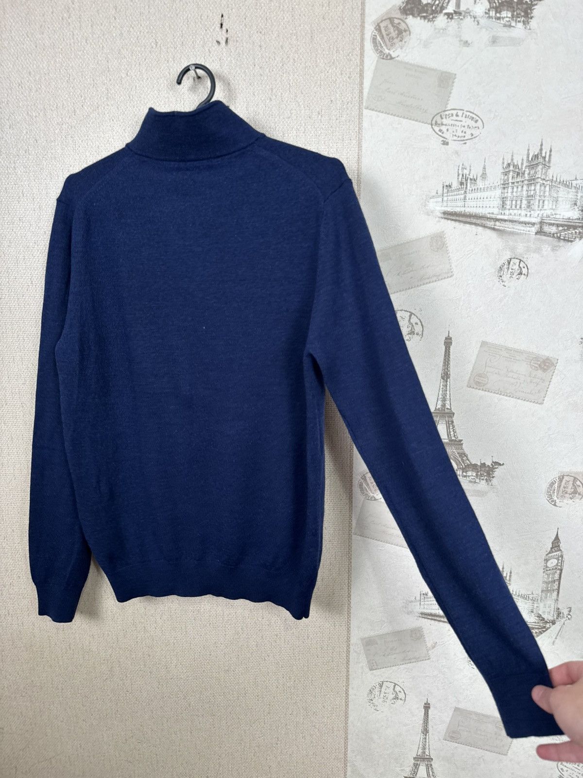 Reiss Reiss Sweartshirt 1/4 Zip Wool Luxury Mens Blue Navy M Size US M / EU 48-50 / 2 - 17 Thumbnail