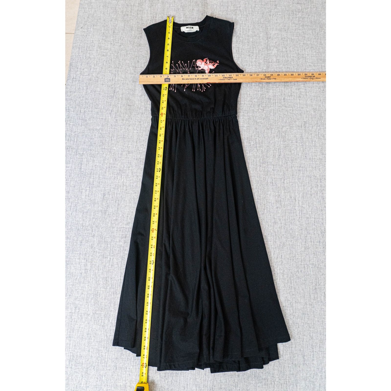 MSGM MSGM Black Cotton Jersey Sleeveles Midi Dress Logo size XS Size XS / US 0-2 / IT 36-38 - 5 Thumbnail