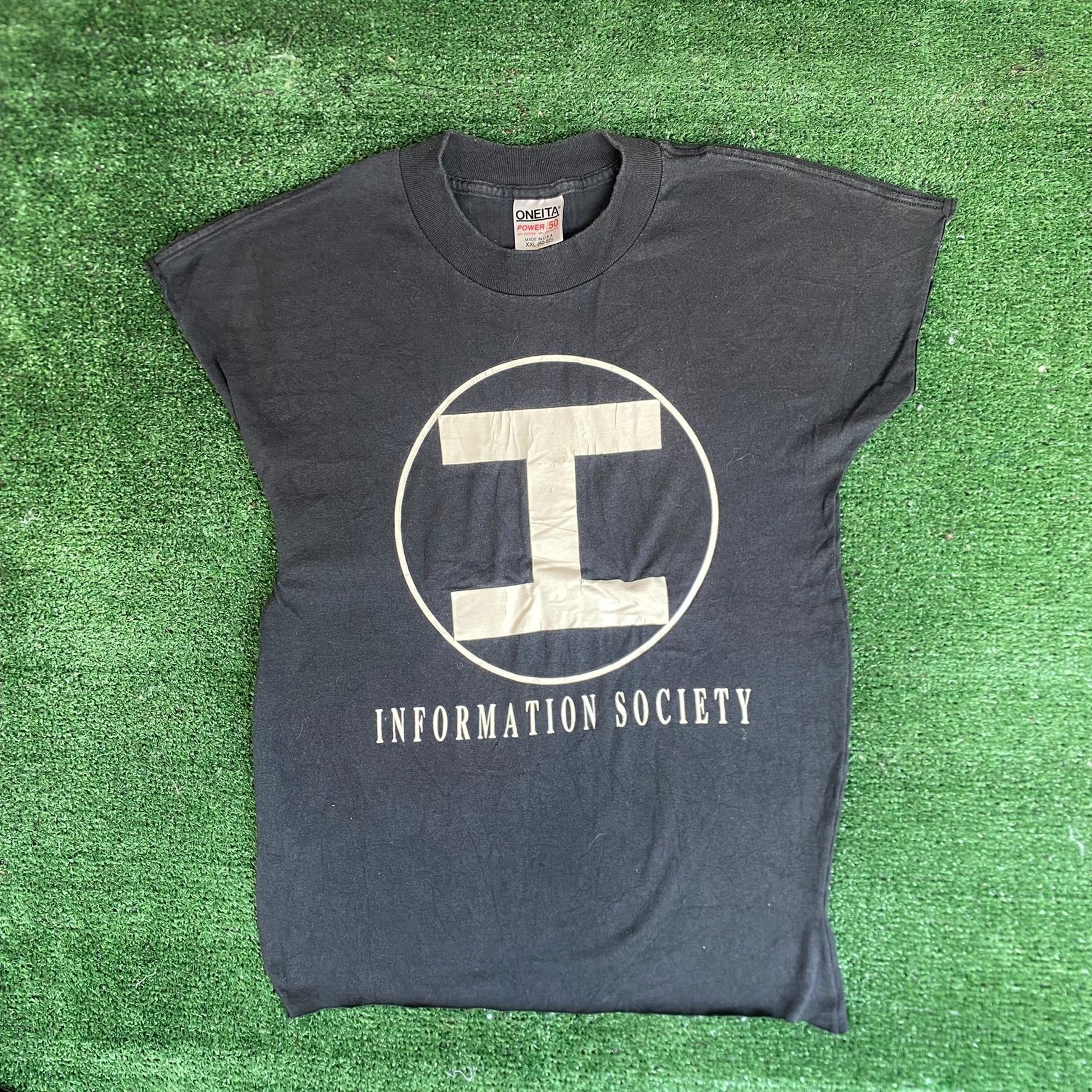image of Band Tees x Vintage 80's Information Society Shirt Electronic Band Tee in Black, Men's (Size Small)