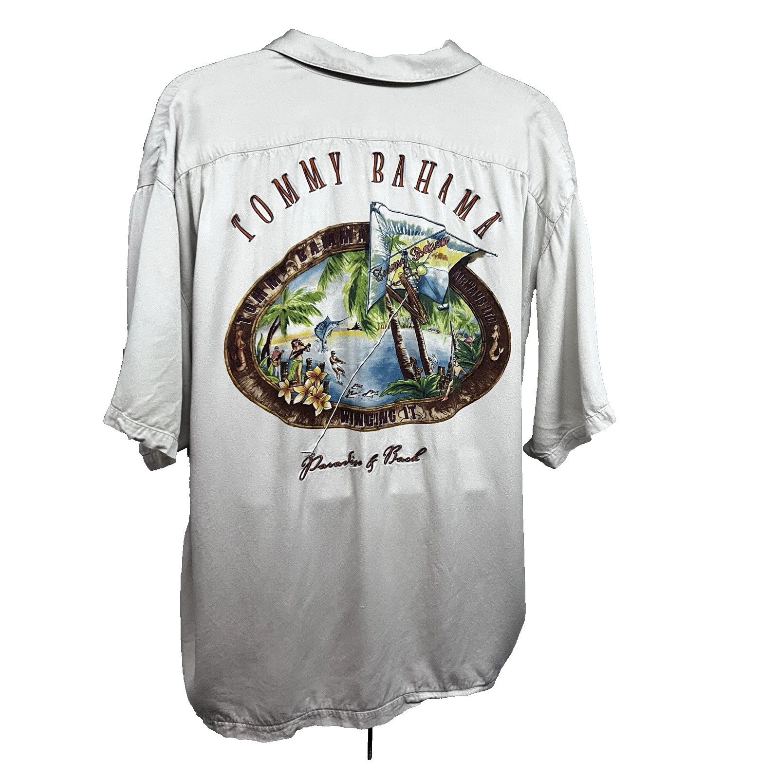 Tommy Bahama Tommy Bahama Beige Hawaiian Button Up Shirt 2XL Pocket Size US XXL / EU 58 / 5 - 1 Thumbnail