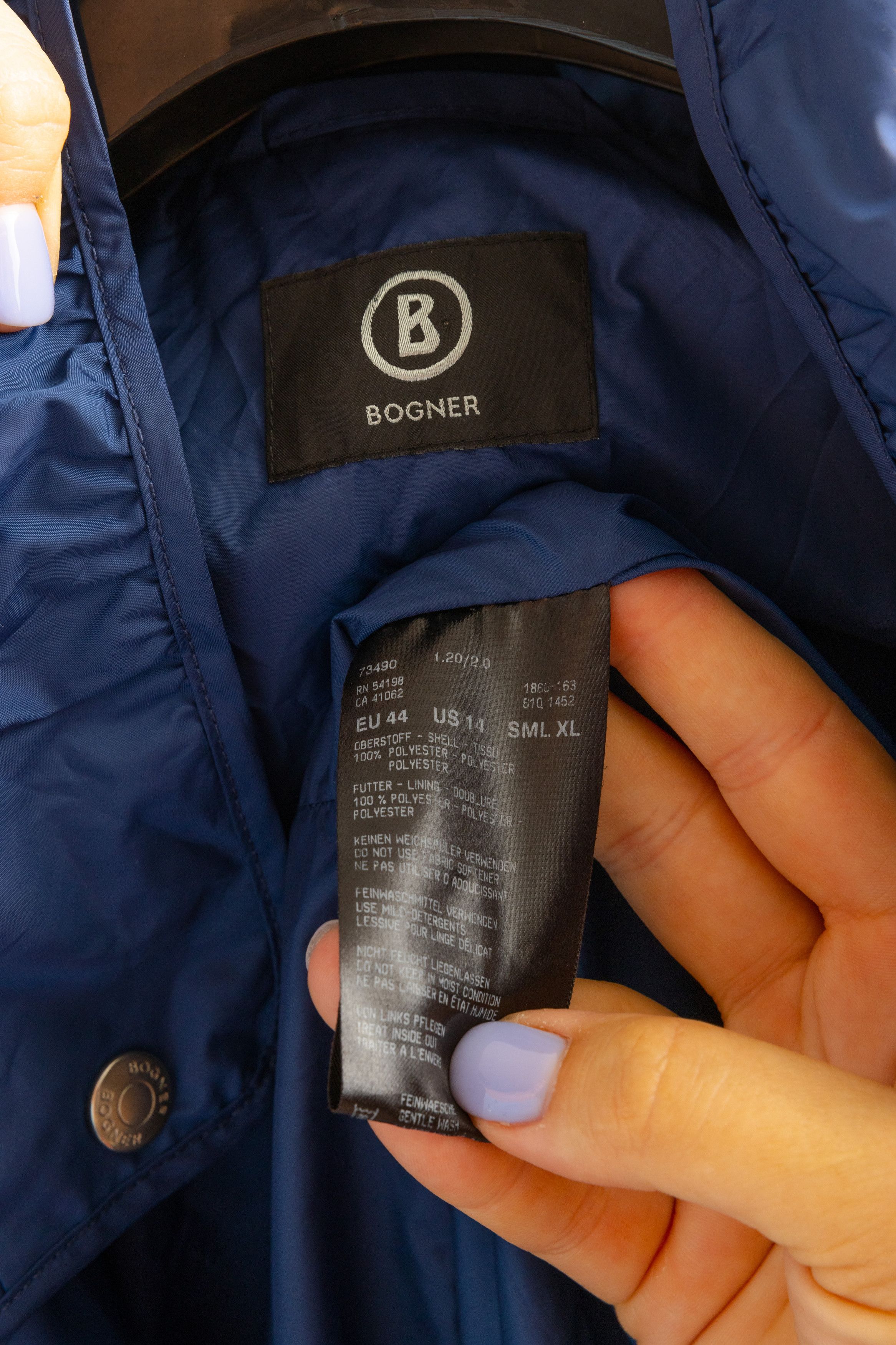 Bogner Woman Preowned BOGNER Blue RainCoat 8706 Size XL / US 12-14 / IT 48-50 - 9 Thumbnail