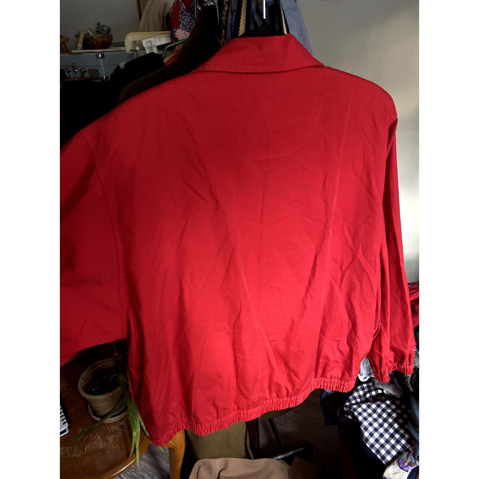 Vintage 1990's Vintage Embroidered Floral Plaid Red Jacket Large Size L / US 10 / IT 46 - 5 Thumbnail