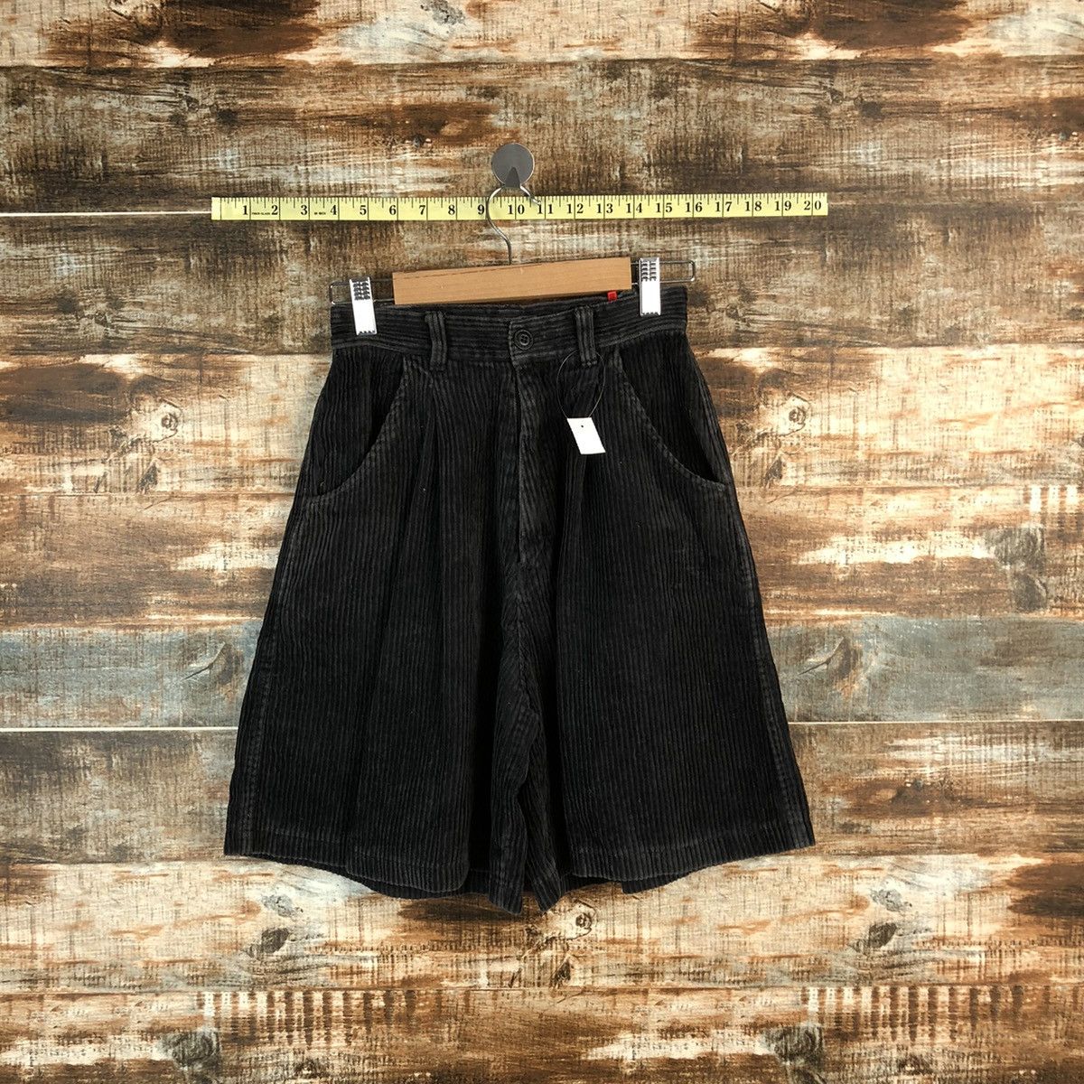 Japanese Brand Coduroy Black Short Pants #A1405