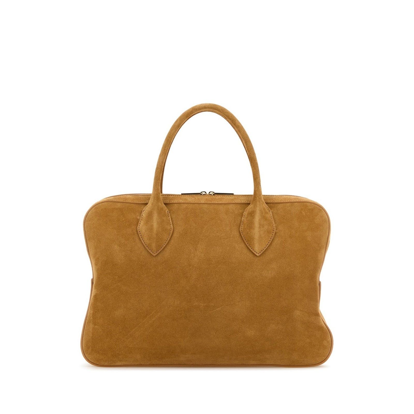 Salvatore Ferragamo FERRAGAMO Medium Brown Suede Top Handle Bag New & Authentic Size ONE SIZE - 3 Thumbnail