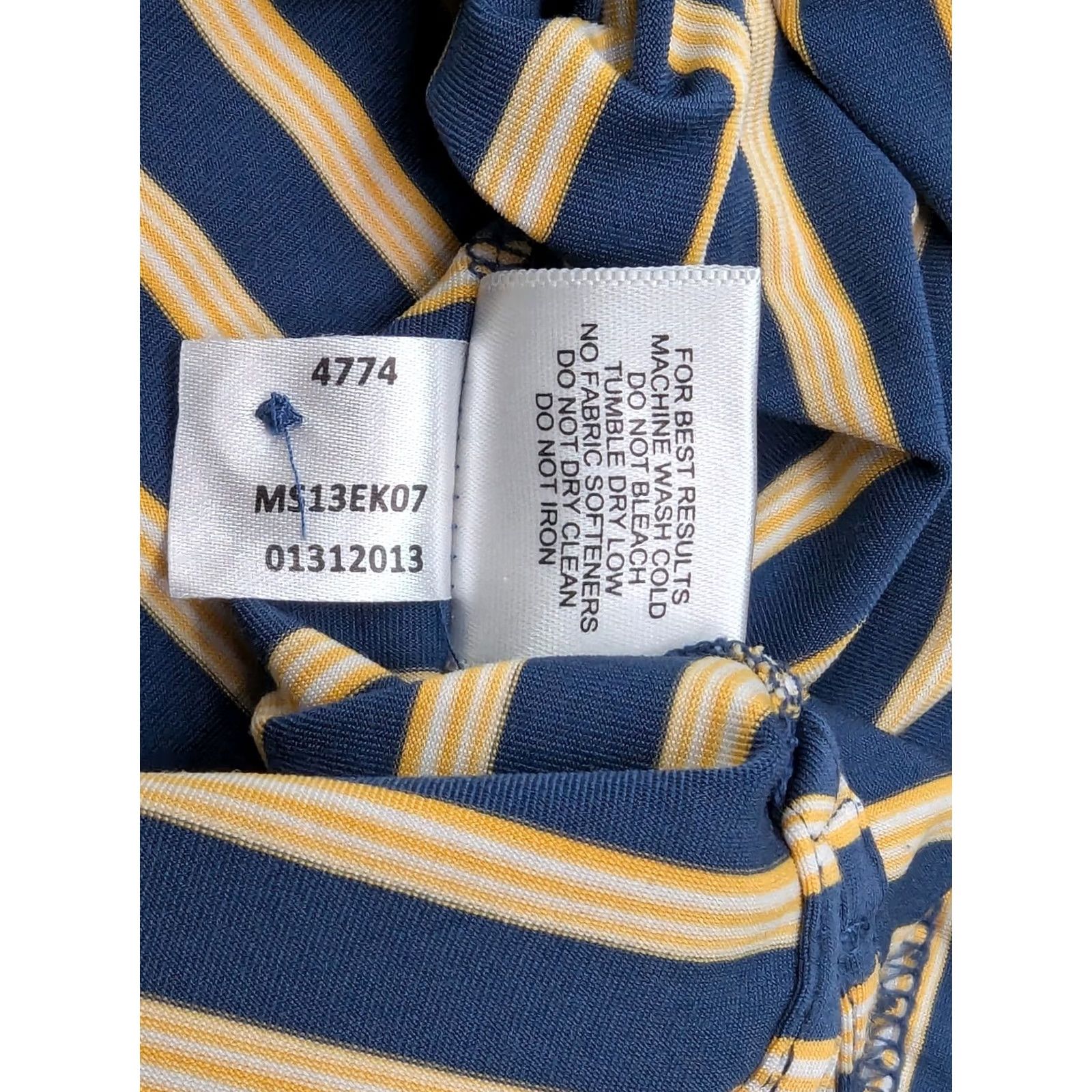 Peter Millar Peter Millar Summer Comfort Polo Shirt Men XL Striped Shark Tooth Golf EUC Yellow Blue Multicolor Polo Shirt Mens Size US XL / EU 56 / 4 - 5 Thumbnail