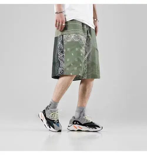 Japanese Brand 20SS Indigo Union Japan Green Two Layered Bandana Shorts Size US 32 / EU 48 - 3 Thumbnail