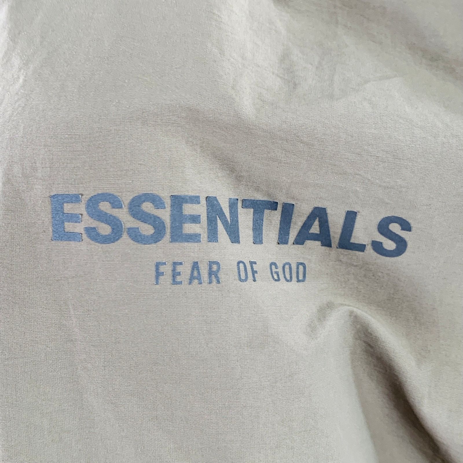 Essentials ESSENTIALS Size L Tan Cotton Nylon Logo Half Zip Jacket Size L / US 10 / IT 46 - 2 Thumbnail