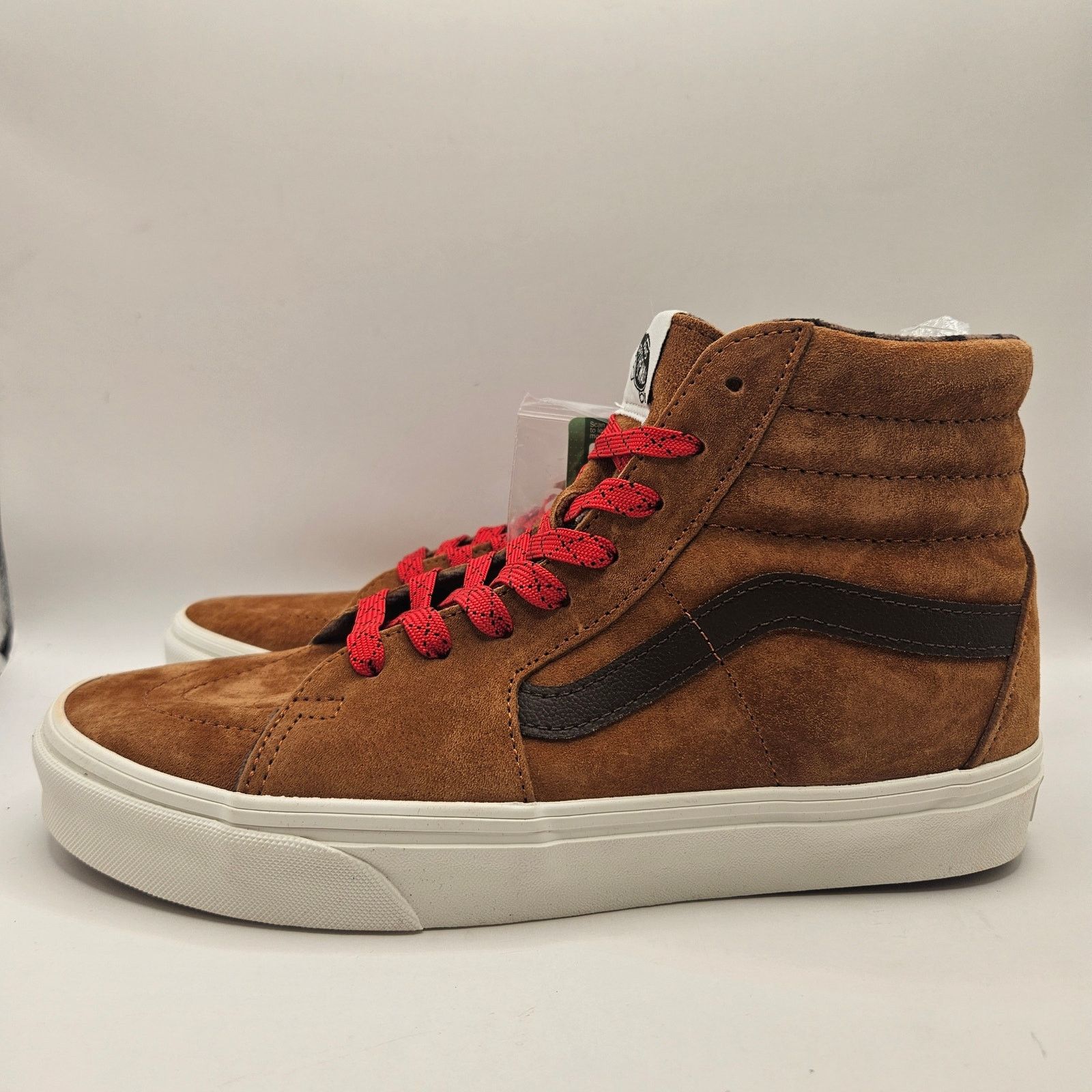 Vans VANS MEN'S 8 SK8 HI PIG SUEDE PLAID GLAZED GINGER BROWN NWOB Size US 8 / EU 41 - 3 Thumbnail