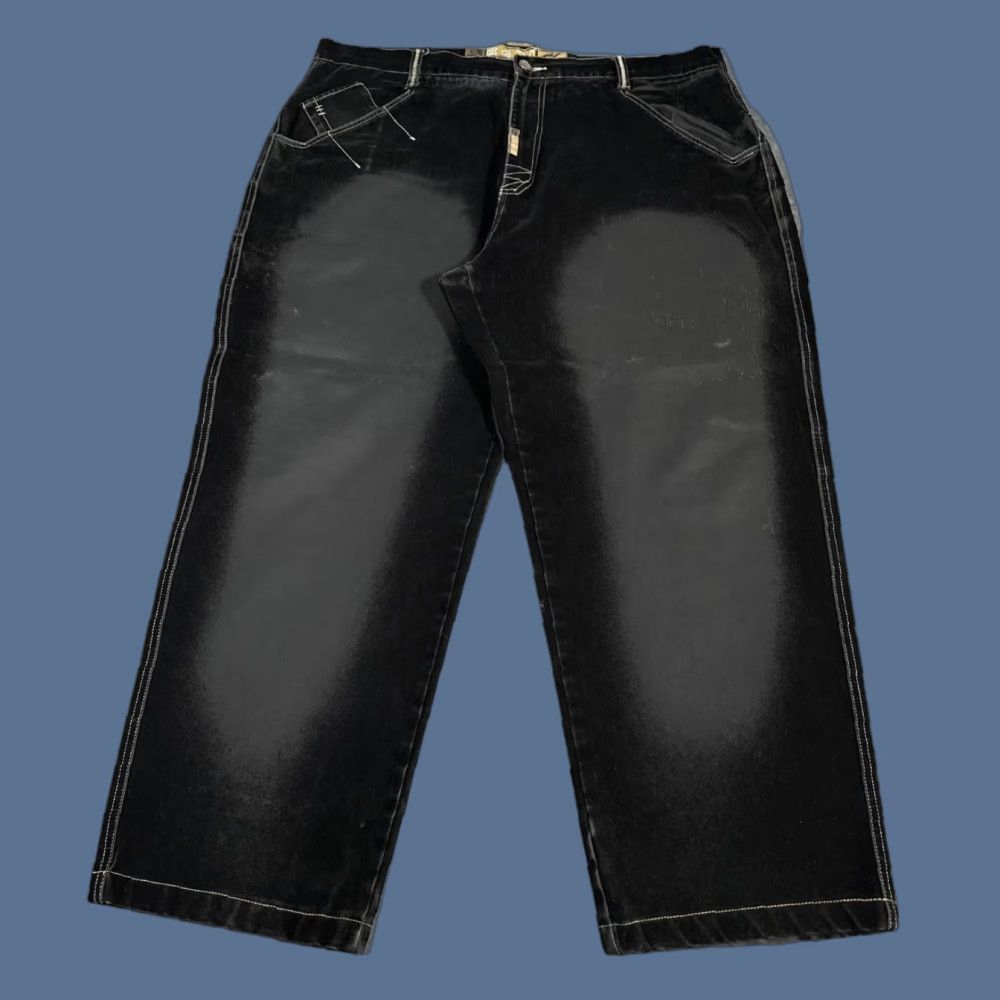 Karl Kani VINTAGE Karl Kani Jeans Mens 44x31 Black Coated Denim Hip Hop 90s 2000s Wide-Leg Relaxed 2X WA Mens Size US 44 / EU 60 - 1 Thumbnail