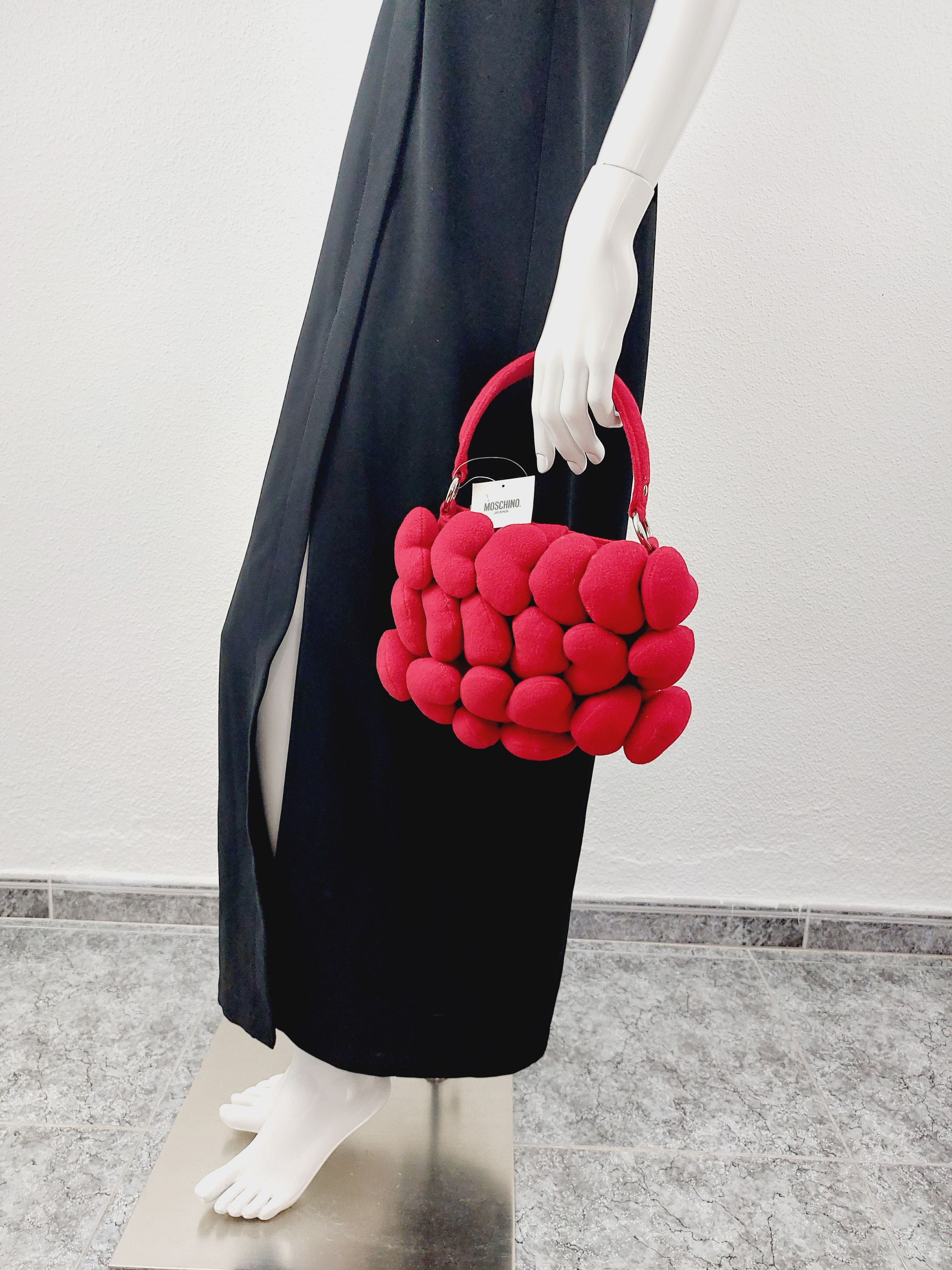 Moschino Moschino Heart Red Plush Love Toy Hand Shoulder Bag Size ONE SIZE - 2 Thumbnail