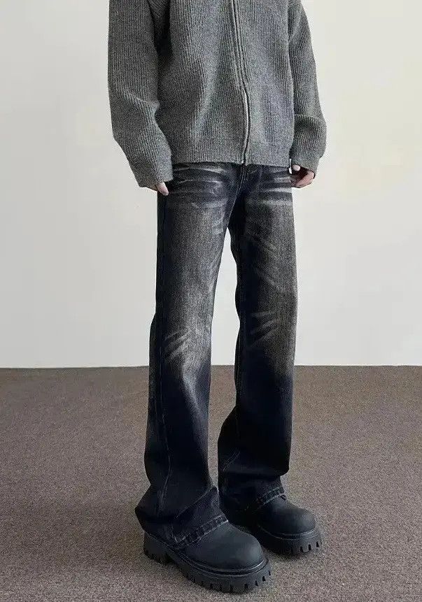 Japanese Brand Y2K Black Straight Leg Jeans Size US 30 / EU 46 - 6 Thumbnail