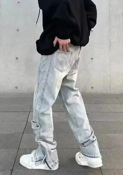 Japanese Brand Casual Zip Flared Trouser Denim Size US 32 / EU 48 - 4 Thumbnail