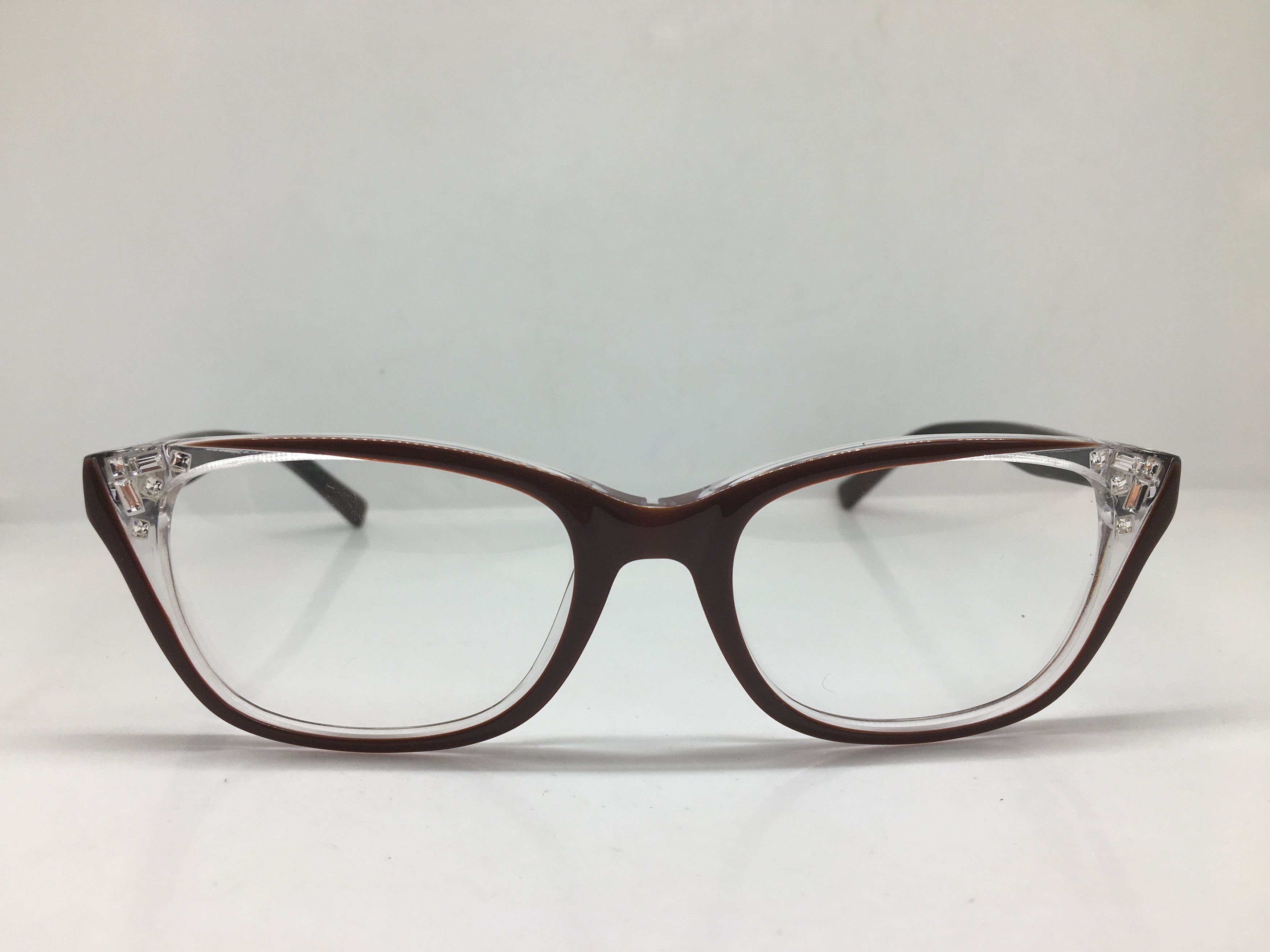 Betsey Johnson Betsey Johnson Clear Dark Red Cat Eye Eyeglasses Size ONE SIZE - 2 Thumbnail
