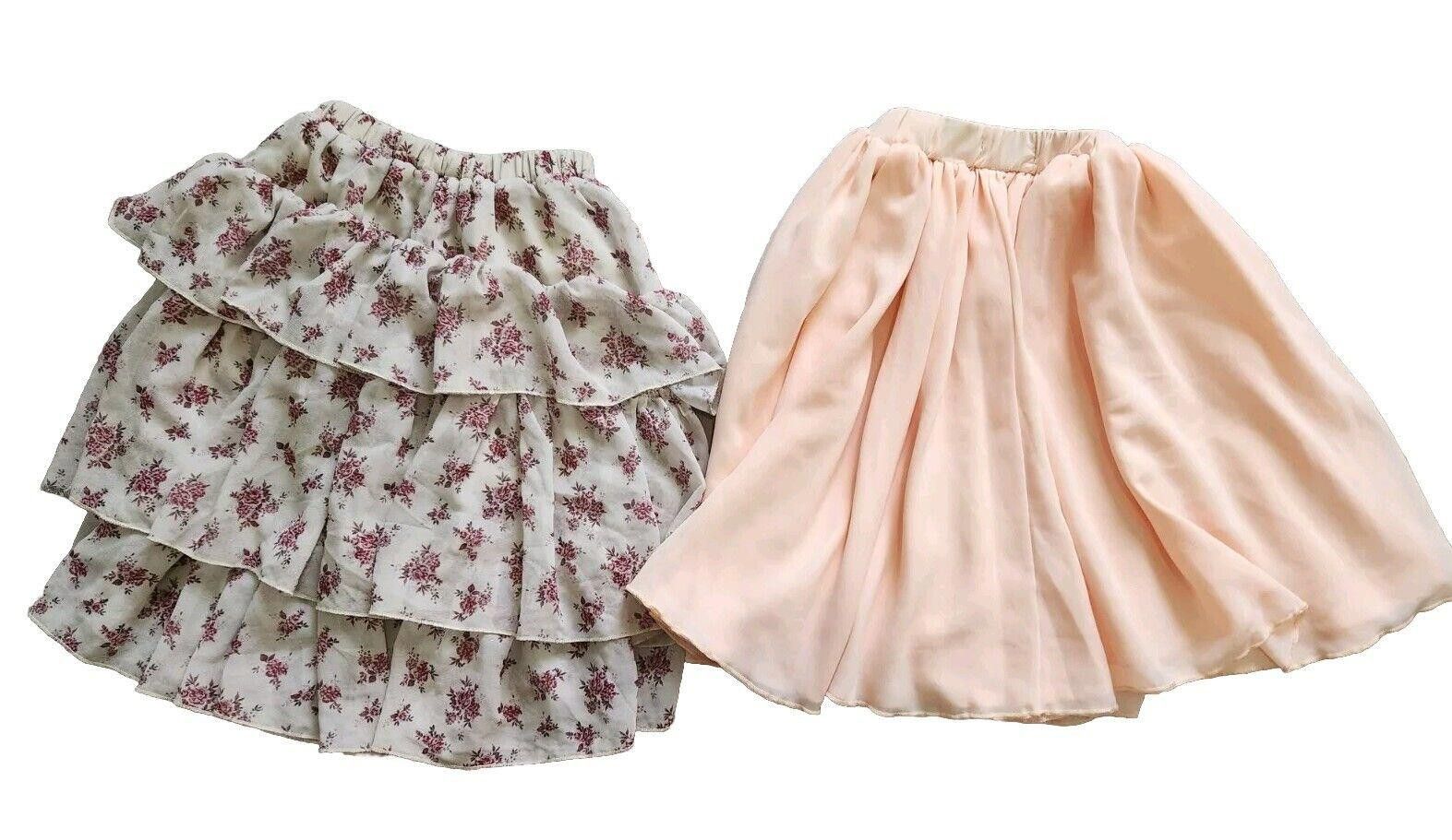 Designer Girls Skirts 3t Baileys Blossom Peach Skirt Mia Joy Chiffon Size 24" / US 00 / IT 34 - 5 Thumbnail