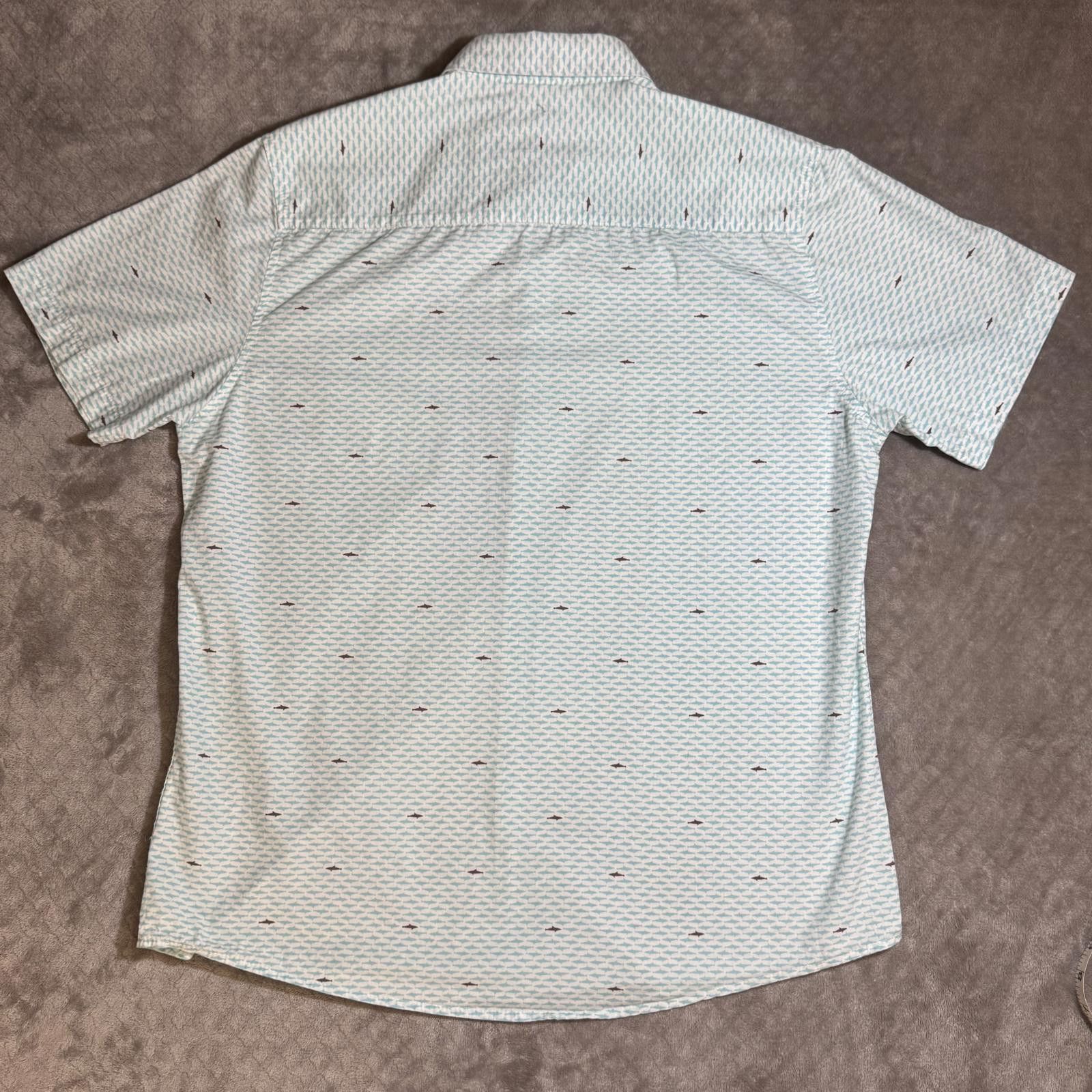 Haggar Haggar Men's Shark Print Short Sleeve Button Up Size US L / EU 52-54 / 3 - 4 Thumbnail