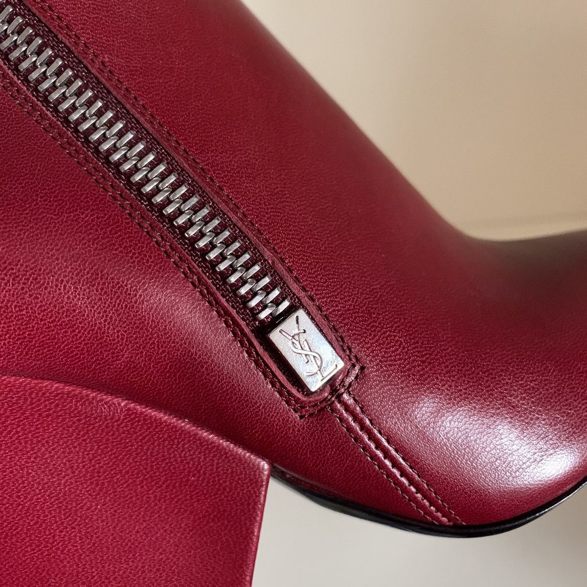 Saint Laurent Paris Burgundy leather zip up boots Size US 6 / IT 36 - 4 Thumbnail